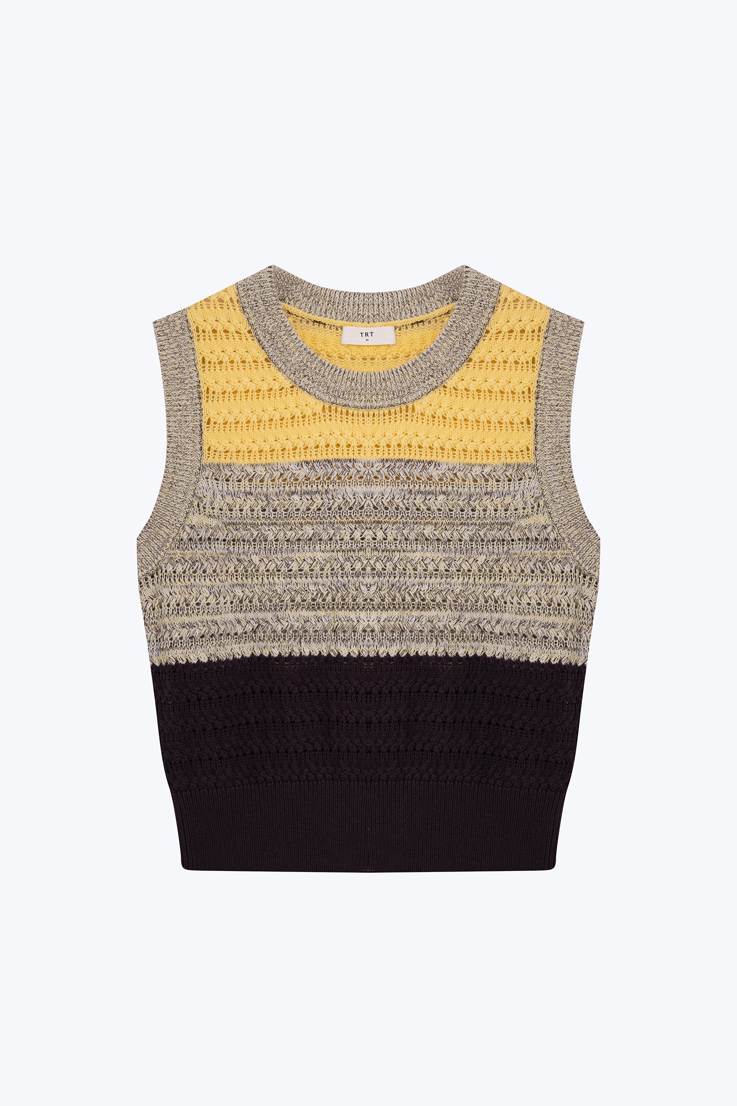 3-Tier Colorblock Sleeveless Knit Top - Canary