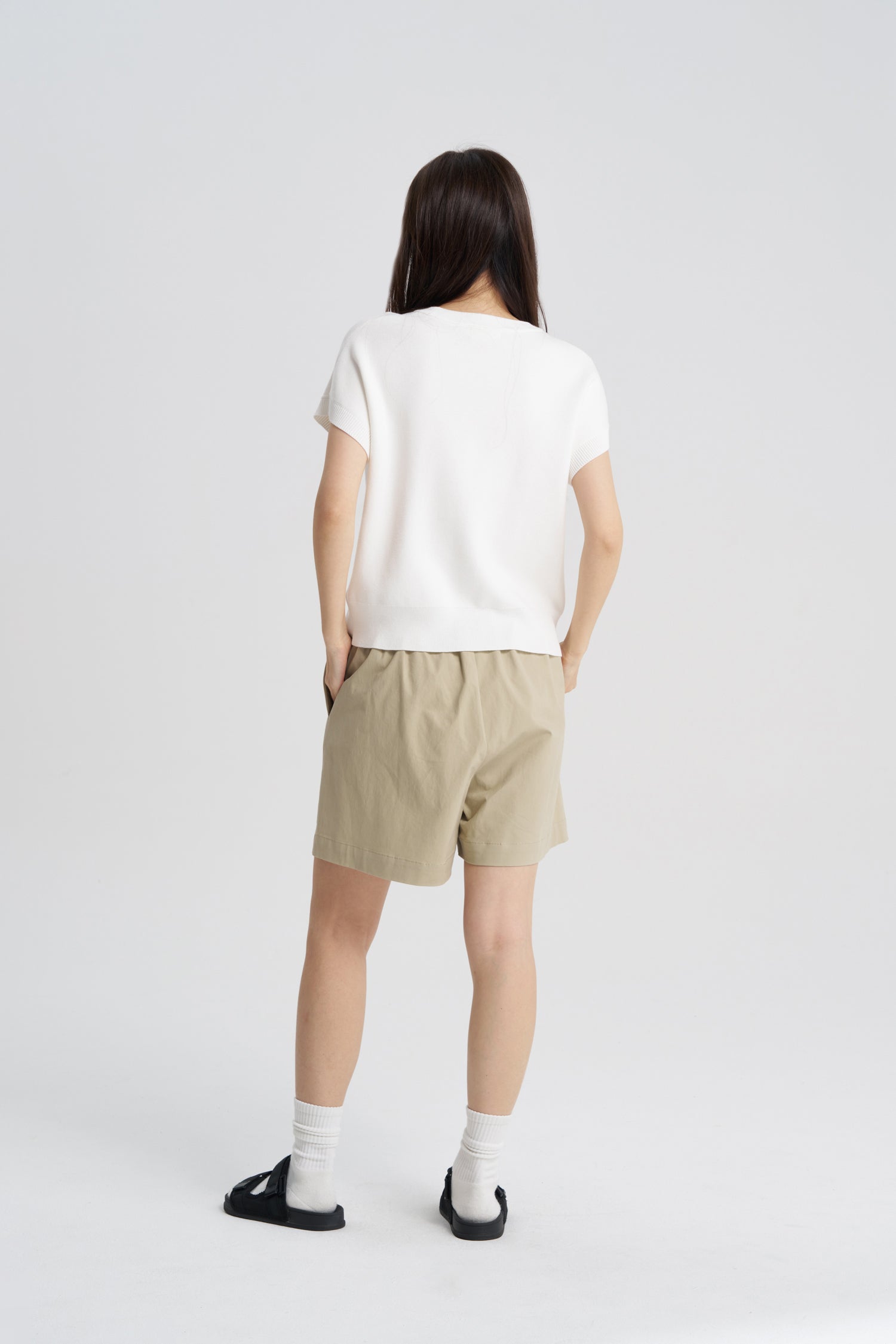 Knitted Floral Top - Cream