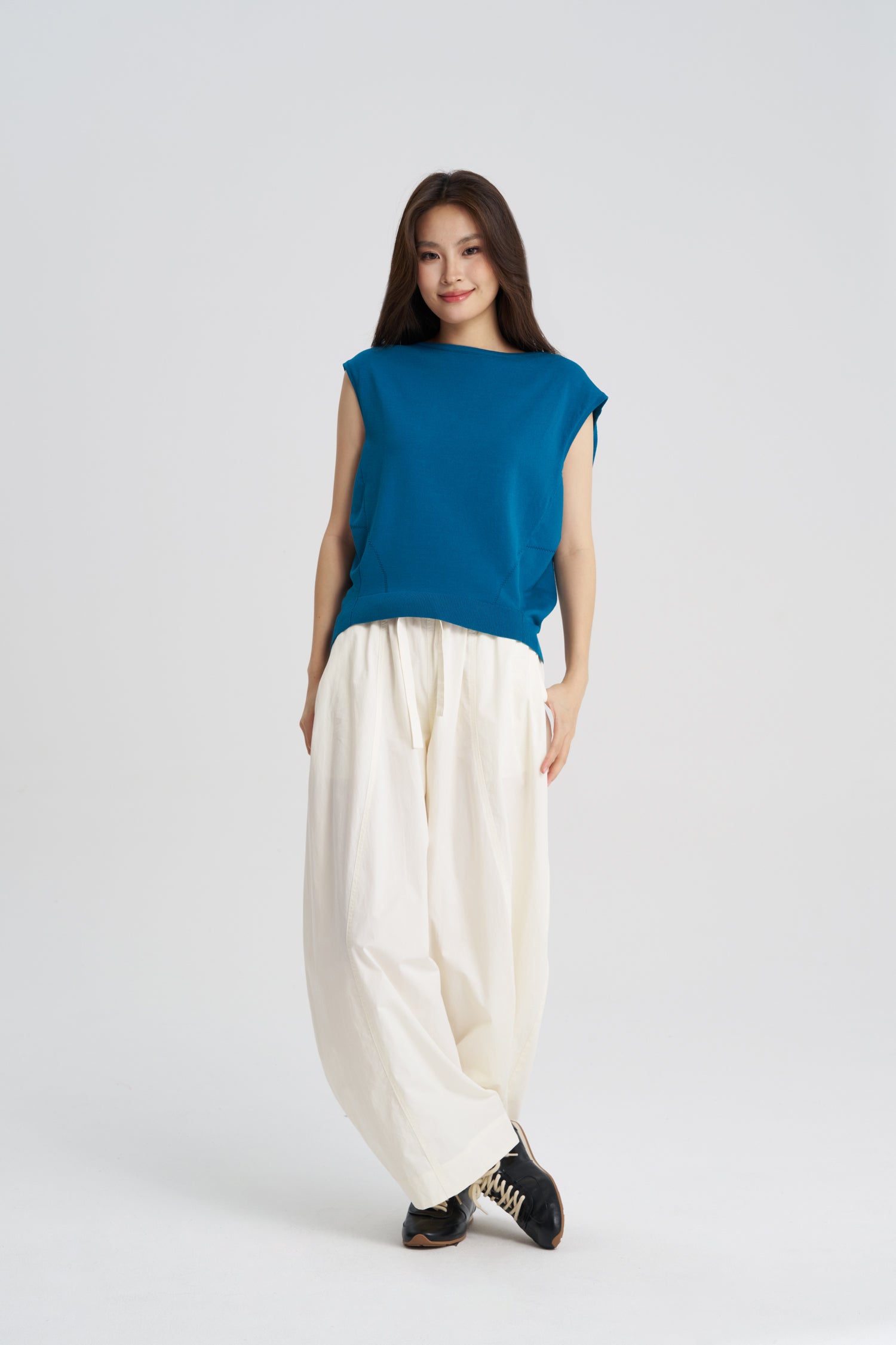 Knitted Cocoon Top - Teal