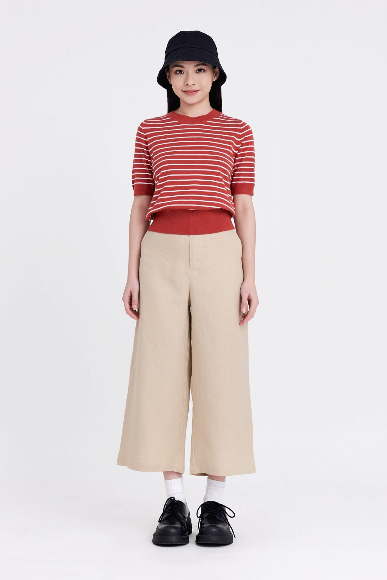 Linen Fly Front Pants
