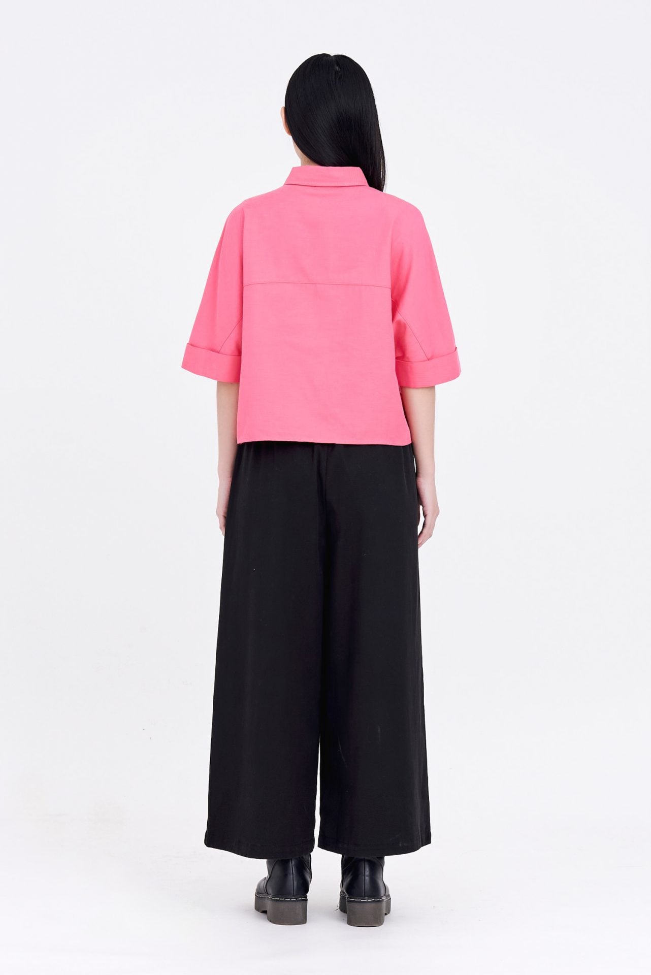 Smocked Waist Pants - Black