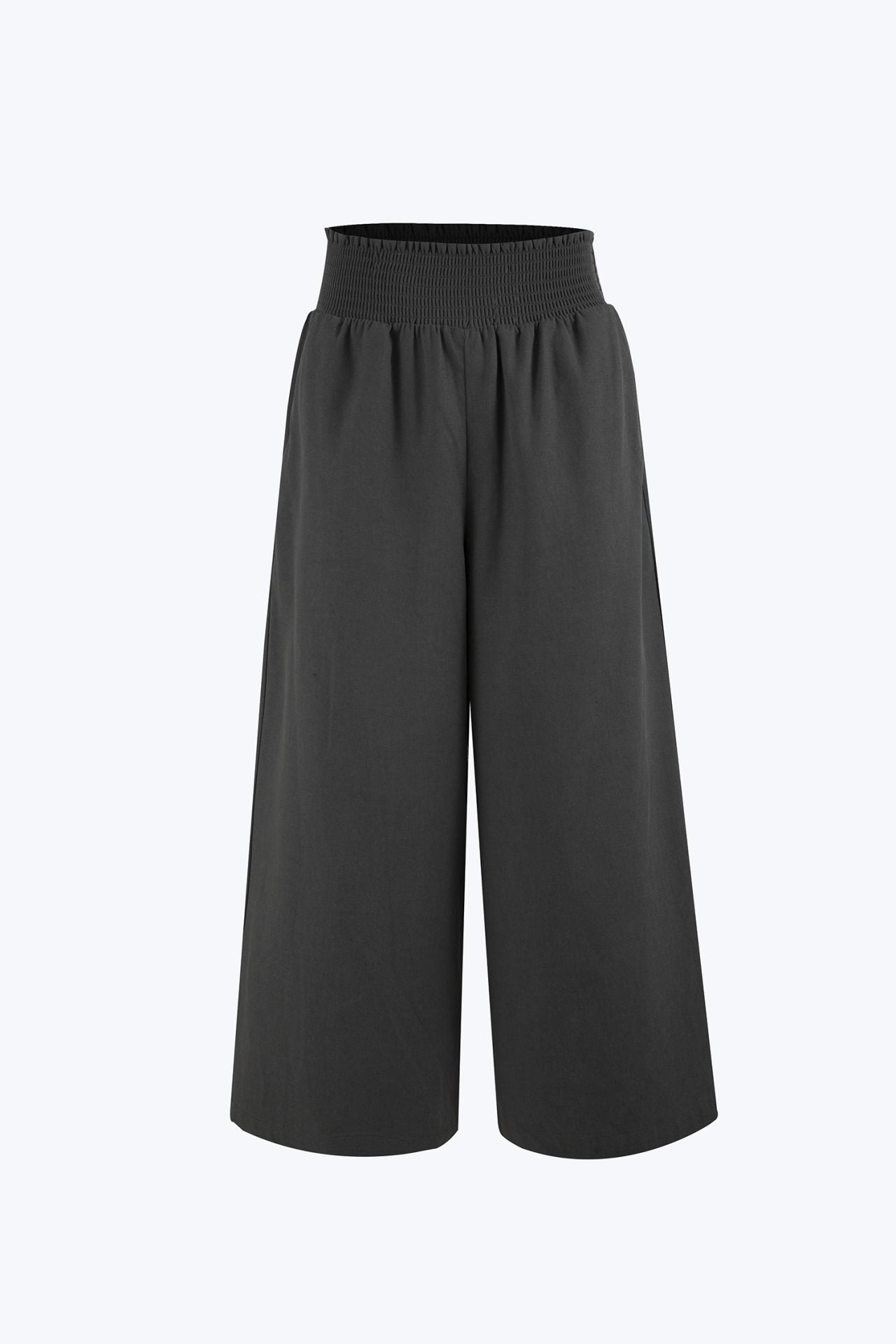 Smocked Waist Pants - Dark Moss