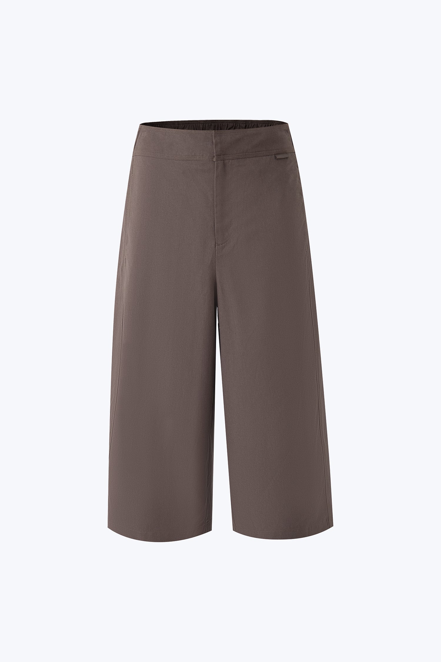 Double Button Midi Wide Leg Pants - Charcoal