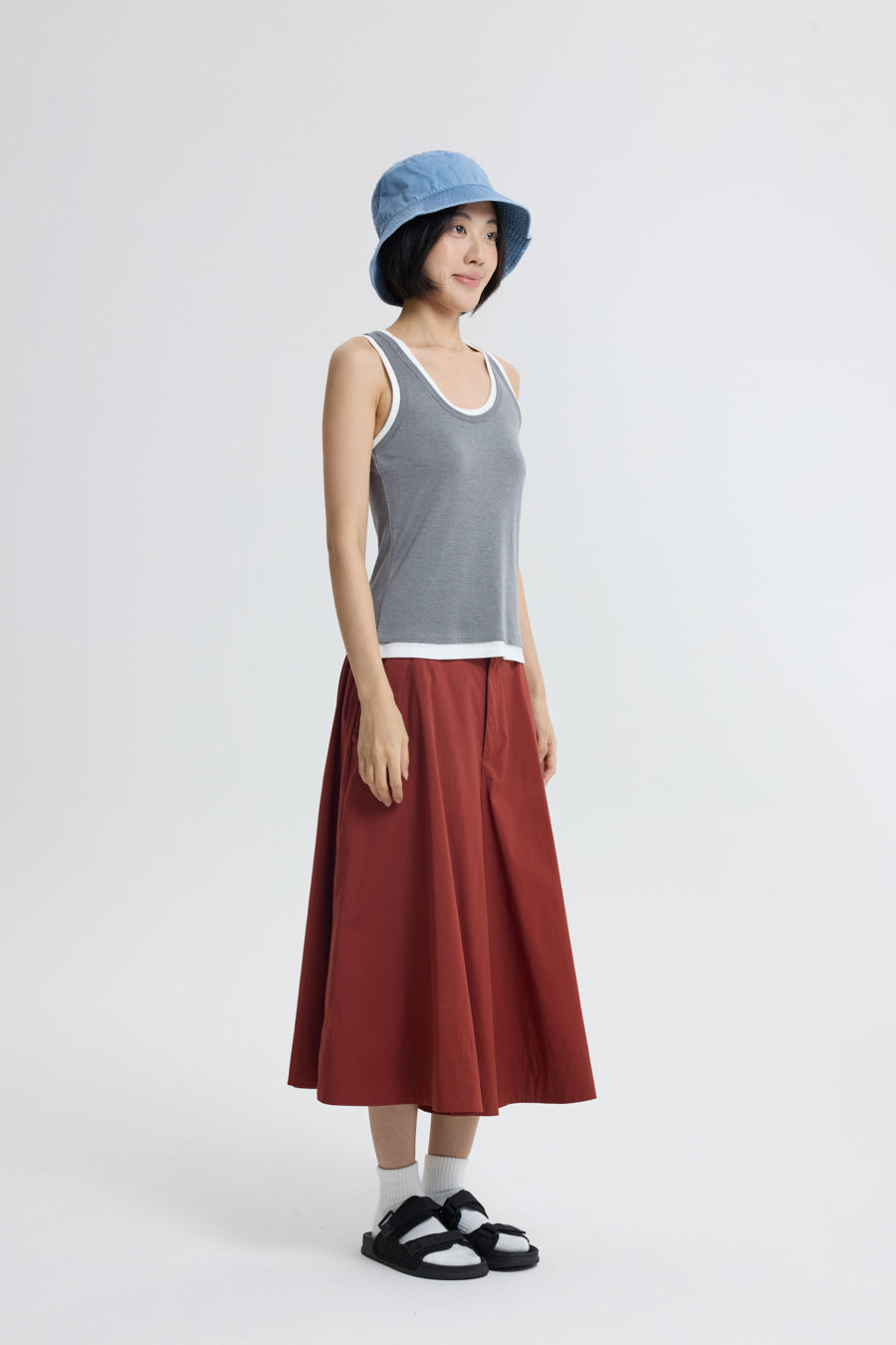 Flap Pocket Flare Pants - Burnt Orange