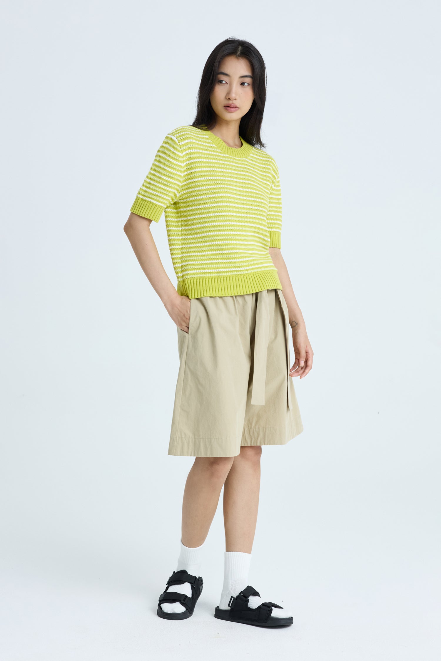 Paperbag Bermudas - Khaki