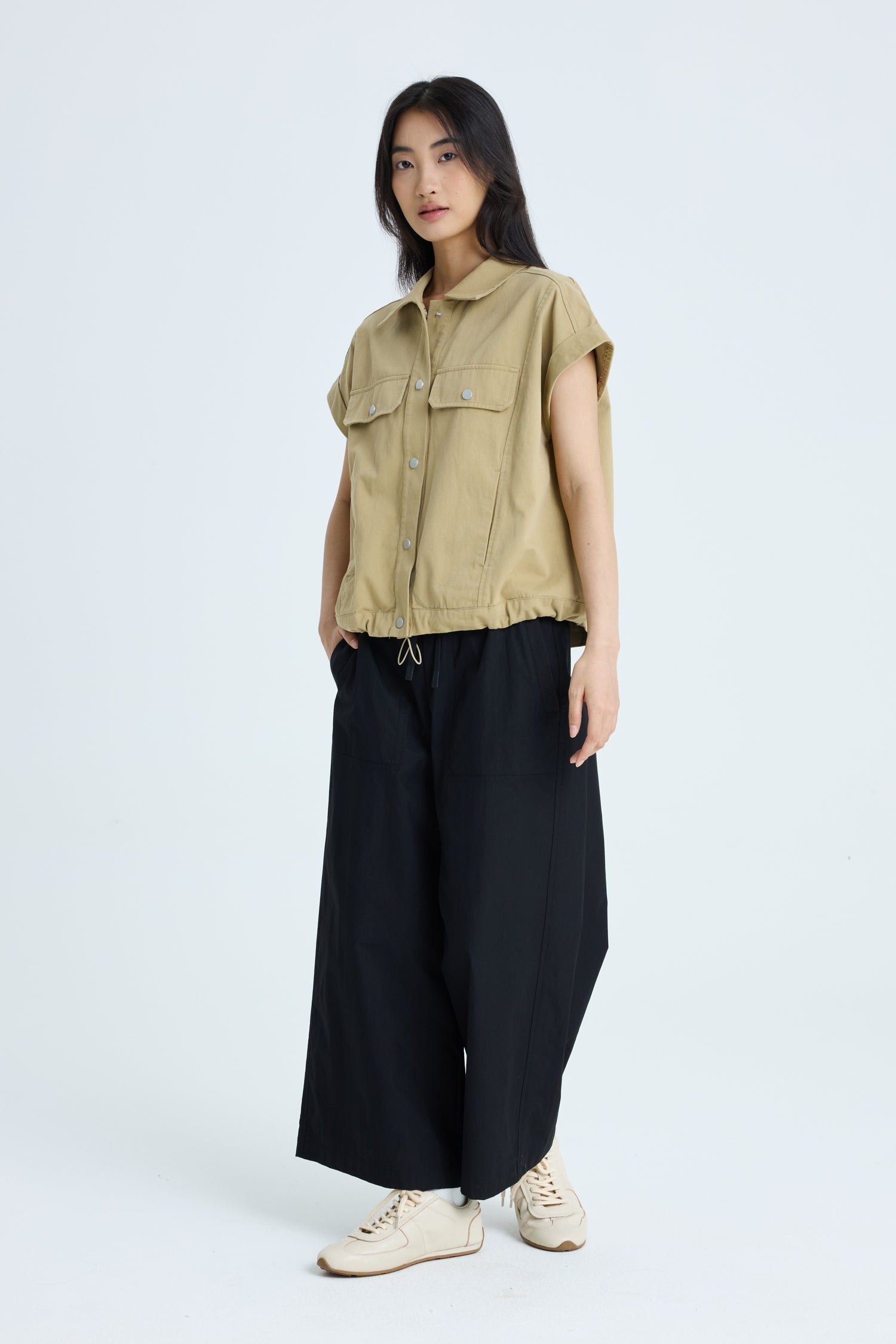 Patch Pocket Pants - Black