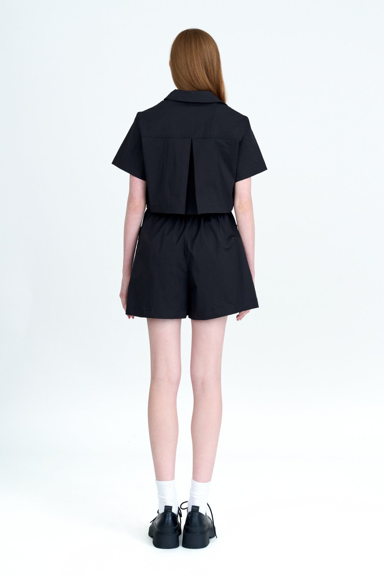 Patch Pocket Romper - Black