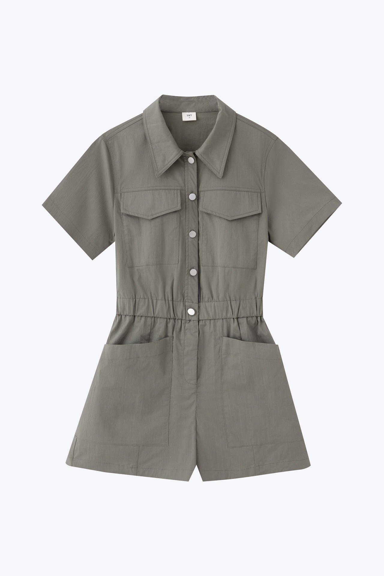 Patch Pocket Romper - Khaki Green