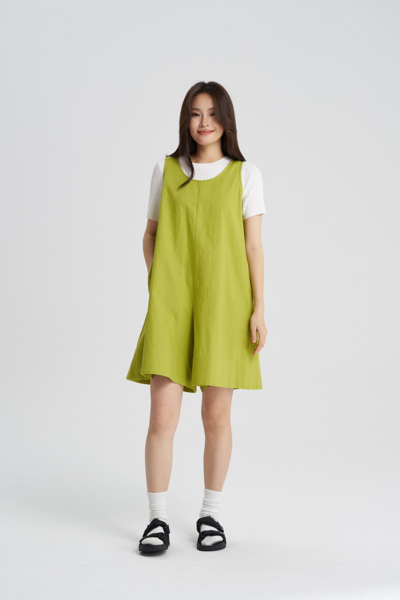 U-Neck Romper - Lime