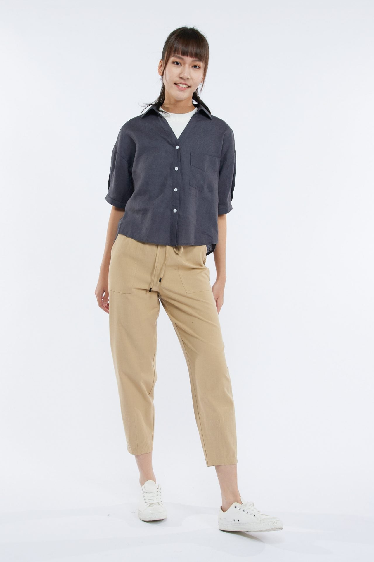 Drawstring Pull-Up Joggers