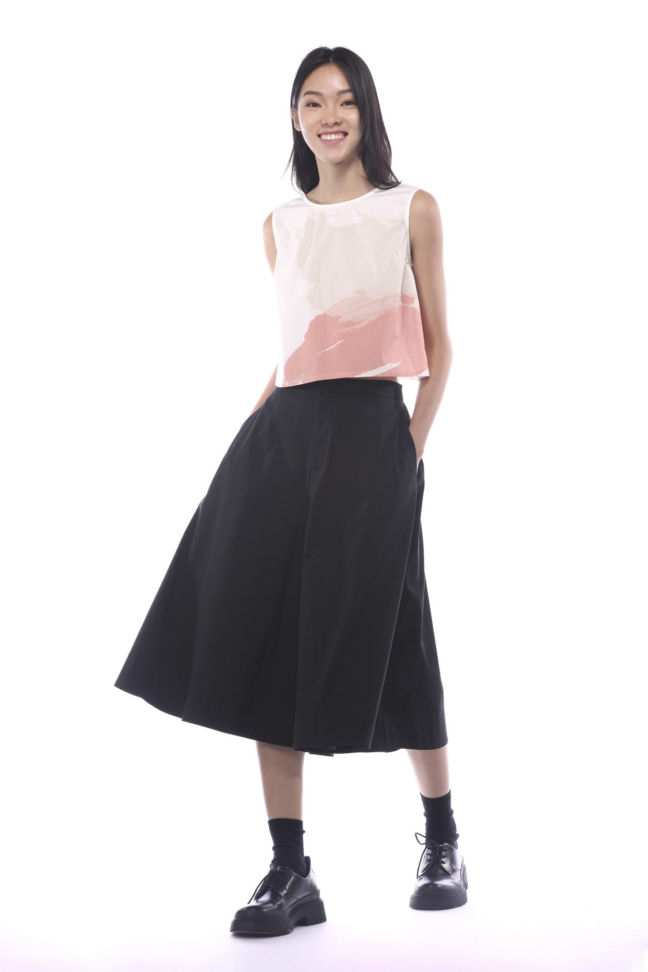 Wide-Legged Culottes - Black