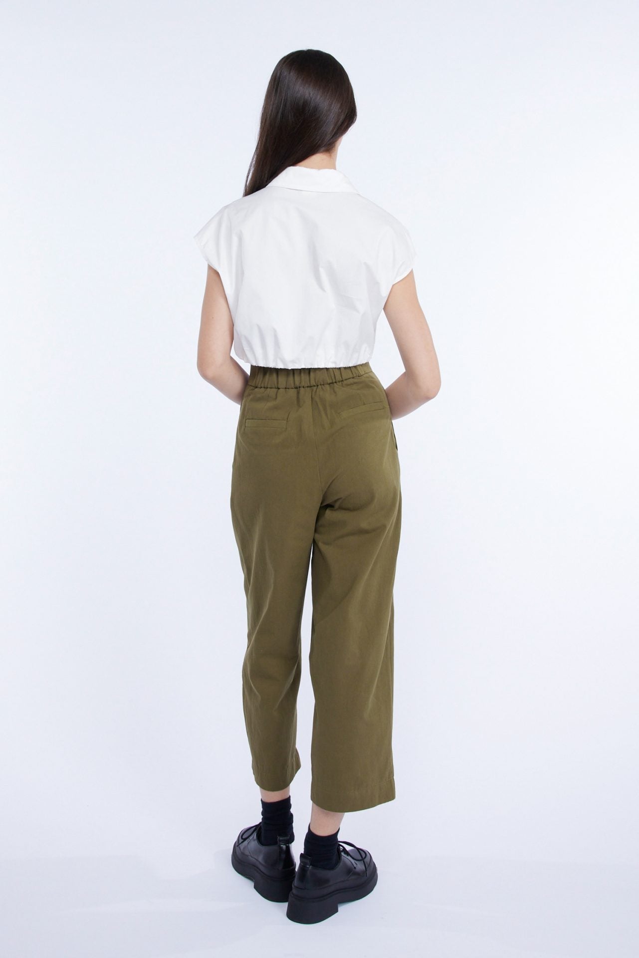 Cotton Front Pleat Pants