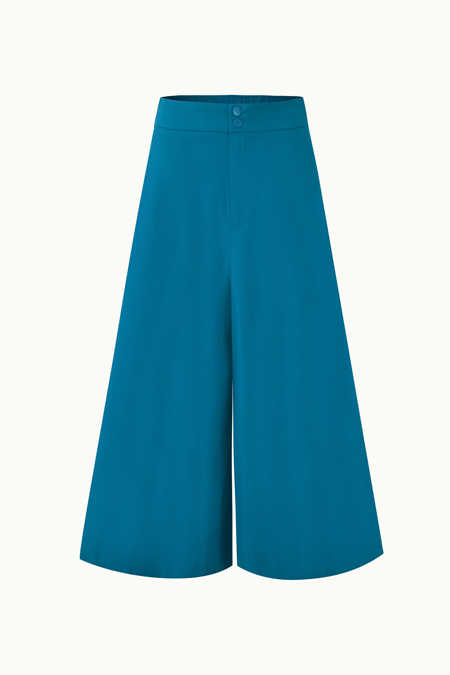 Patch Pocket Wide-Legged Pants - Dark Teal