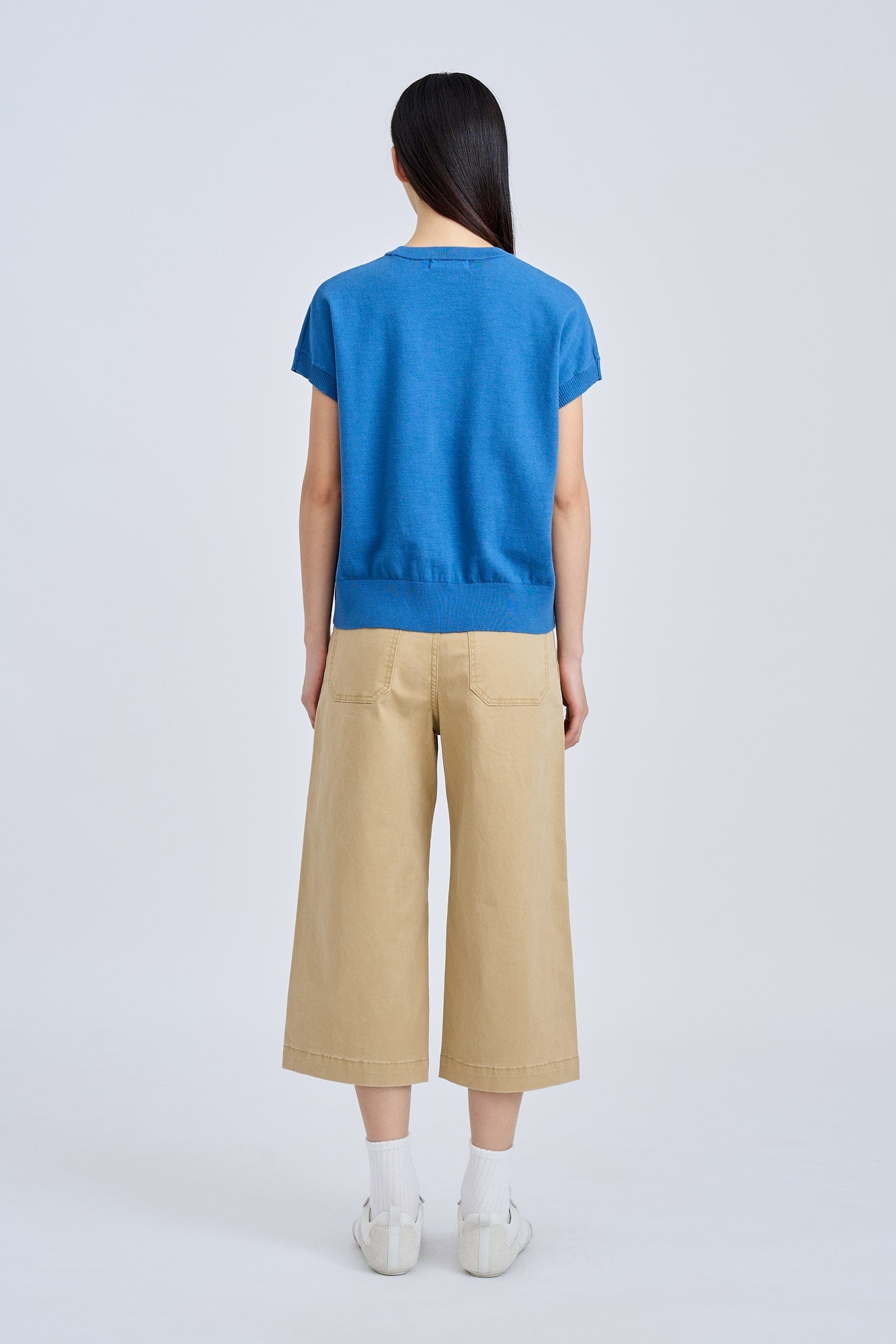 Patch Pocket Culottes - Khaki