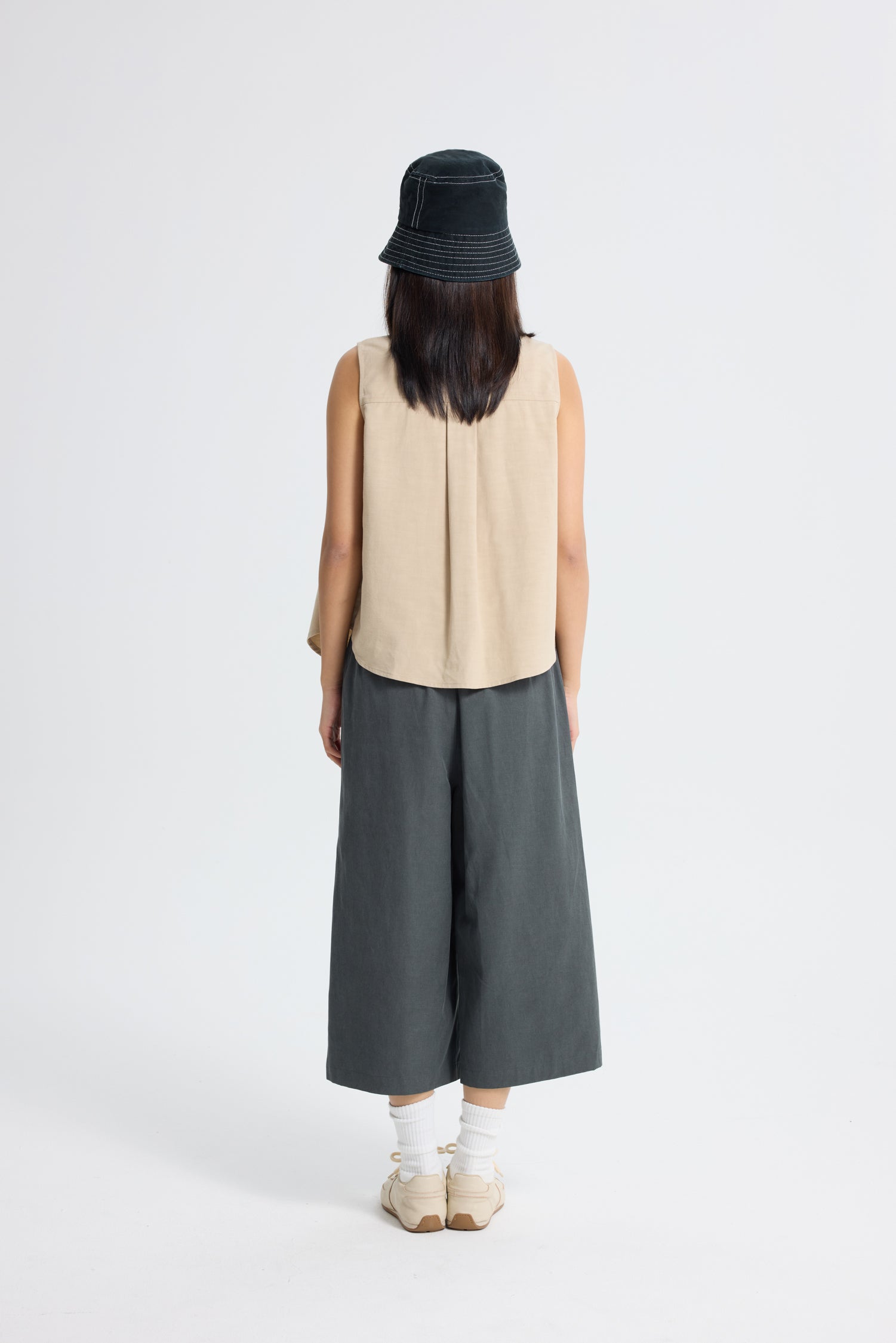 Zipper Pocket Culottes - Charcoal