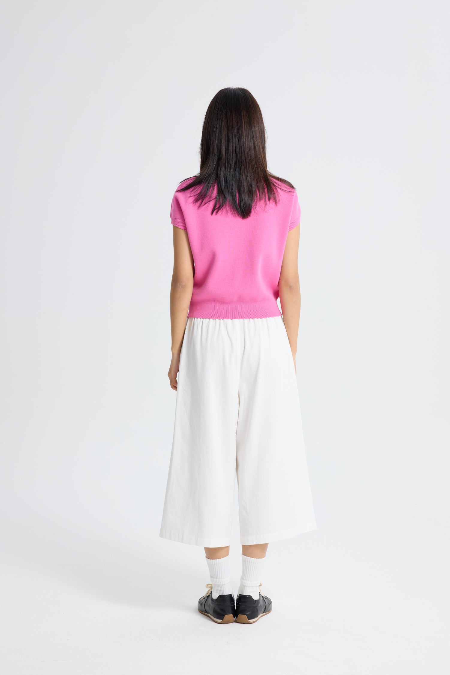 Zipper Pocket Culottes - Cream