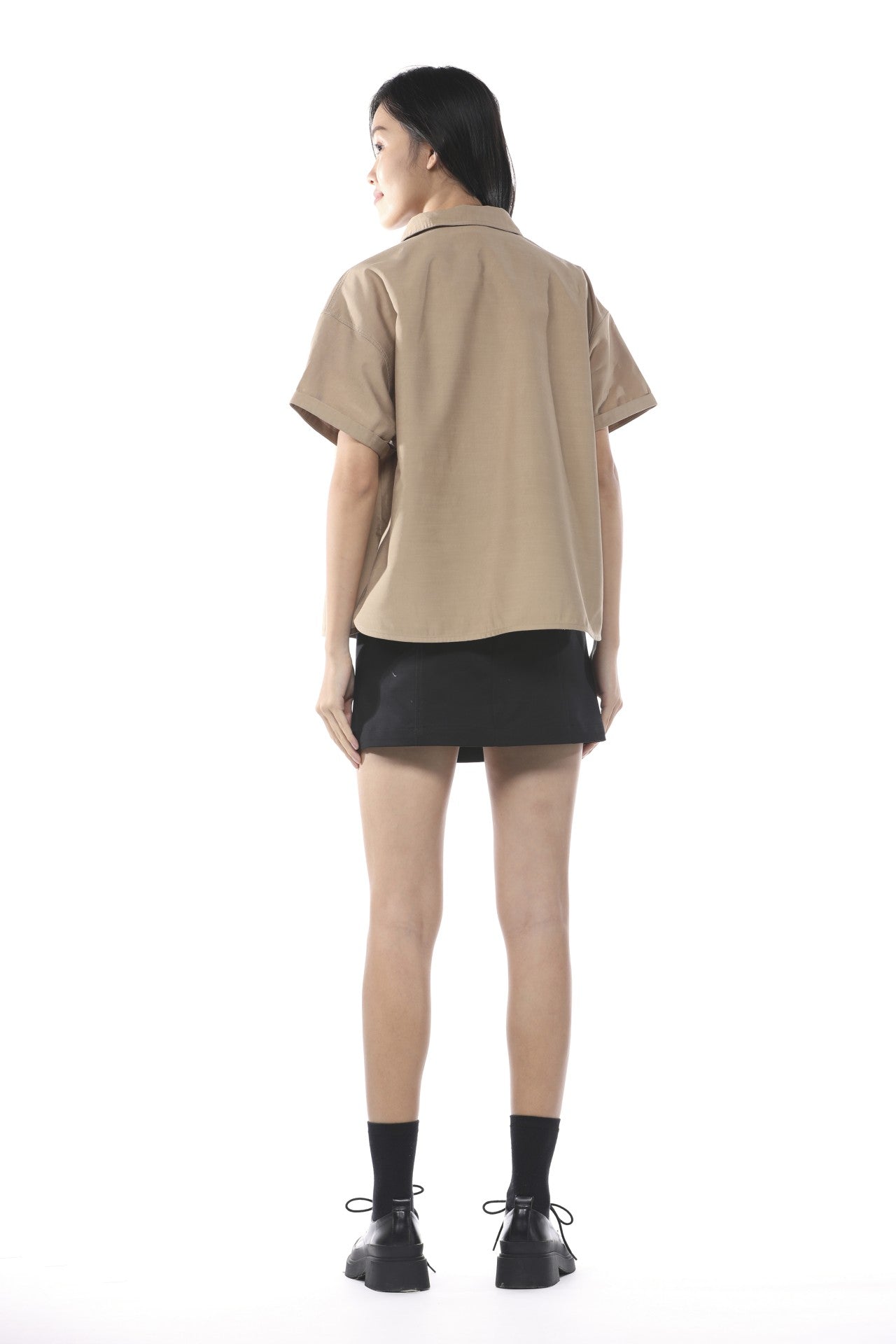 Cotton Patch Pocket Skirt - Black