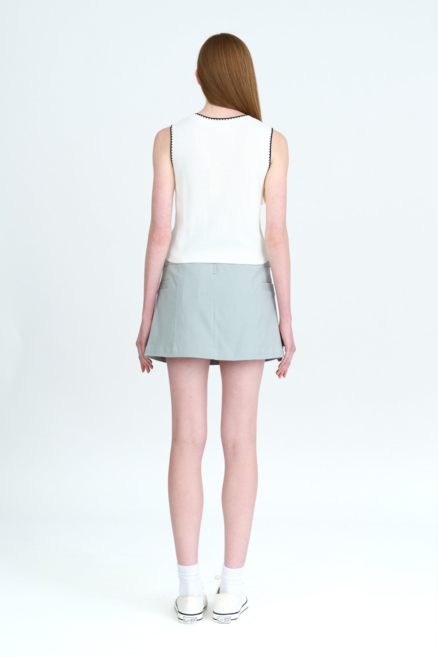 Cotton Patch Pocket Skirt - Mint