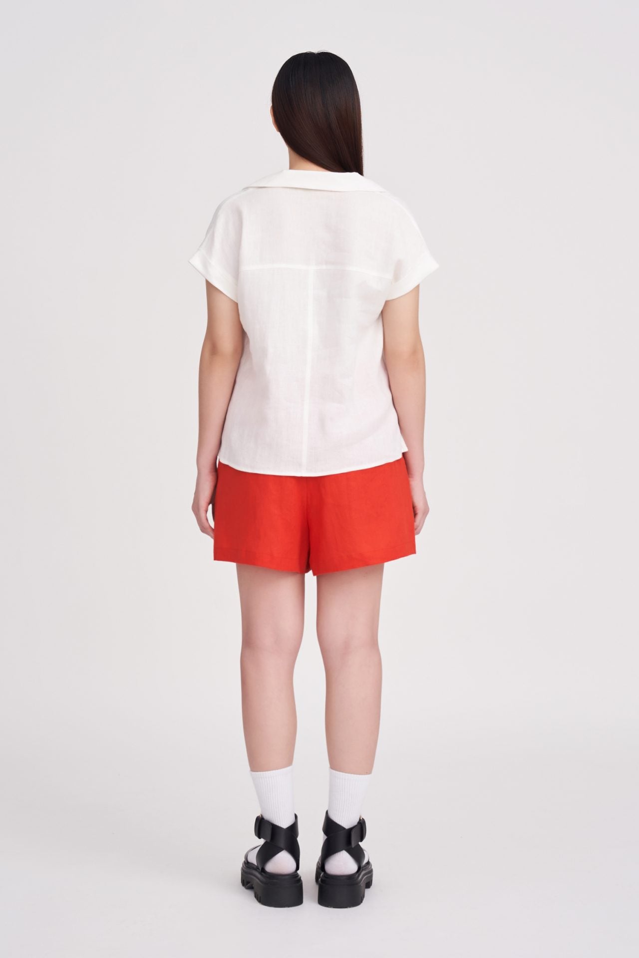 Linen Front Fly Shorts