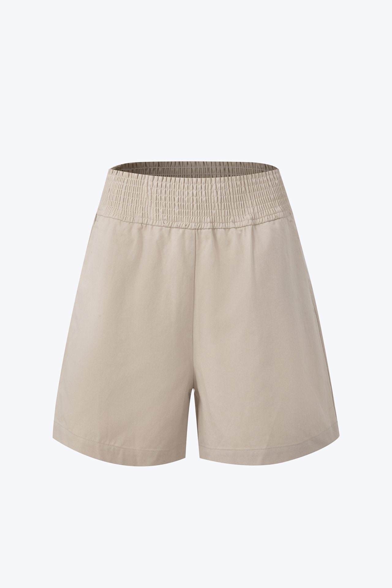 Smocked Waist Shorts - Sand