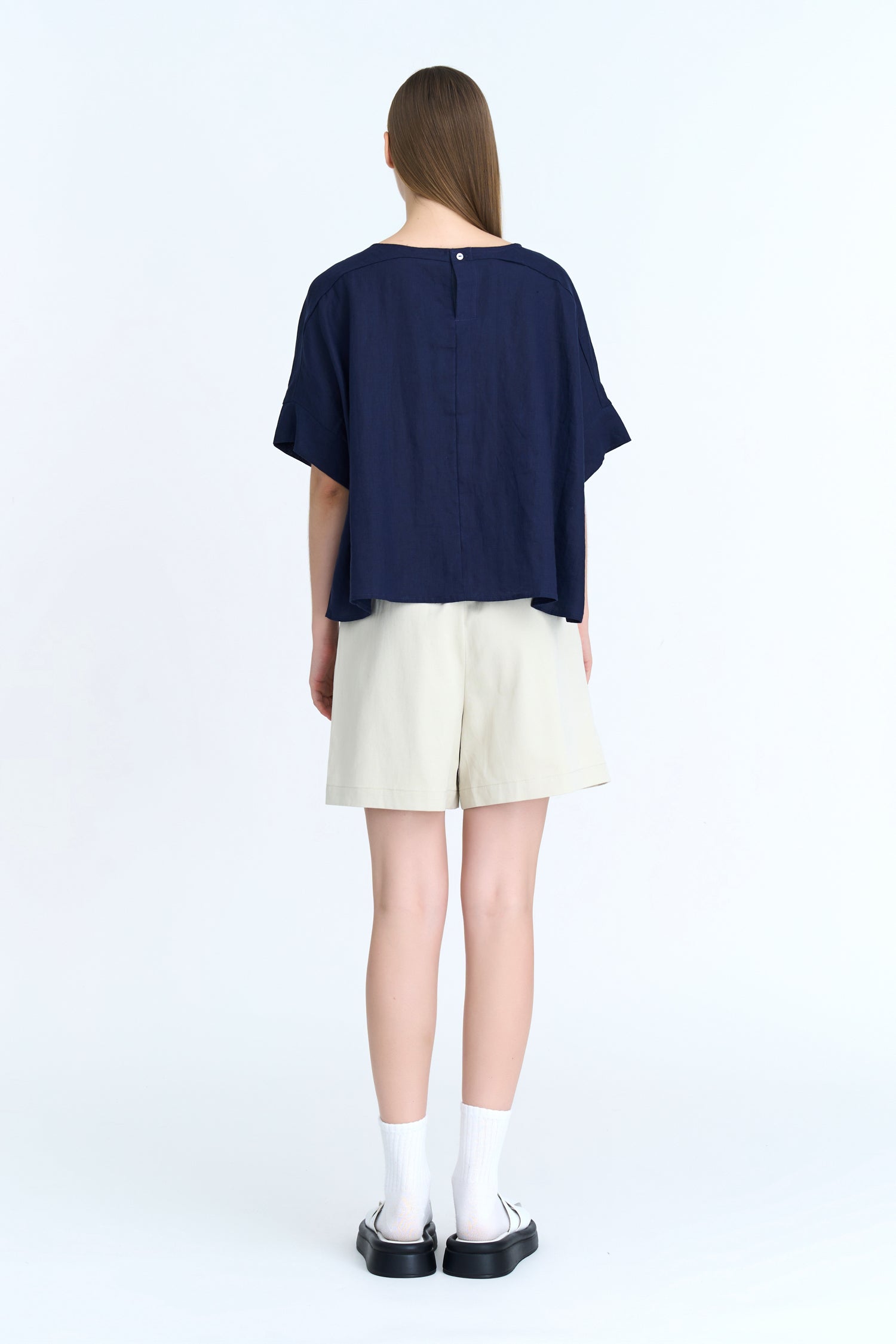 Smocked Waist Shorts - Sand