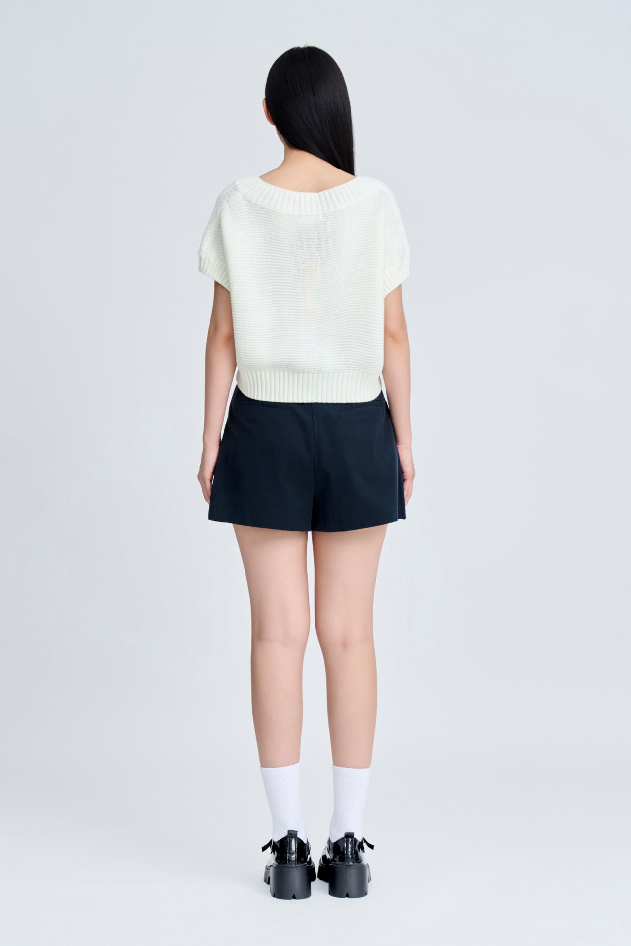 Pleated Skort - Navy