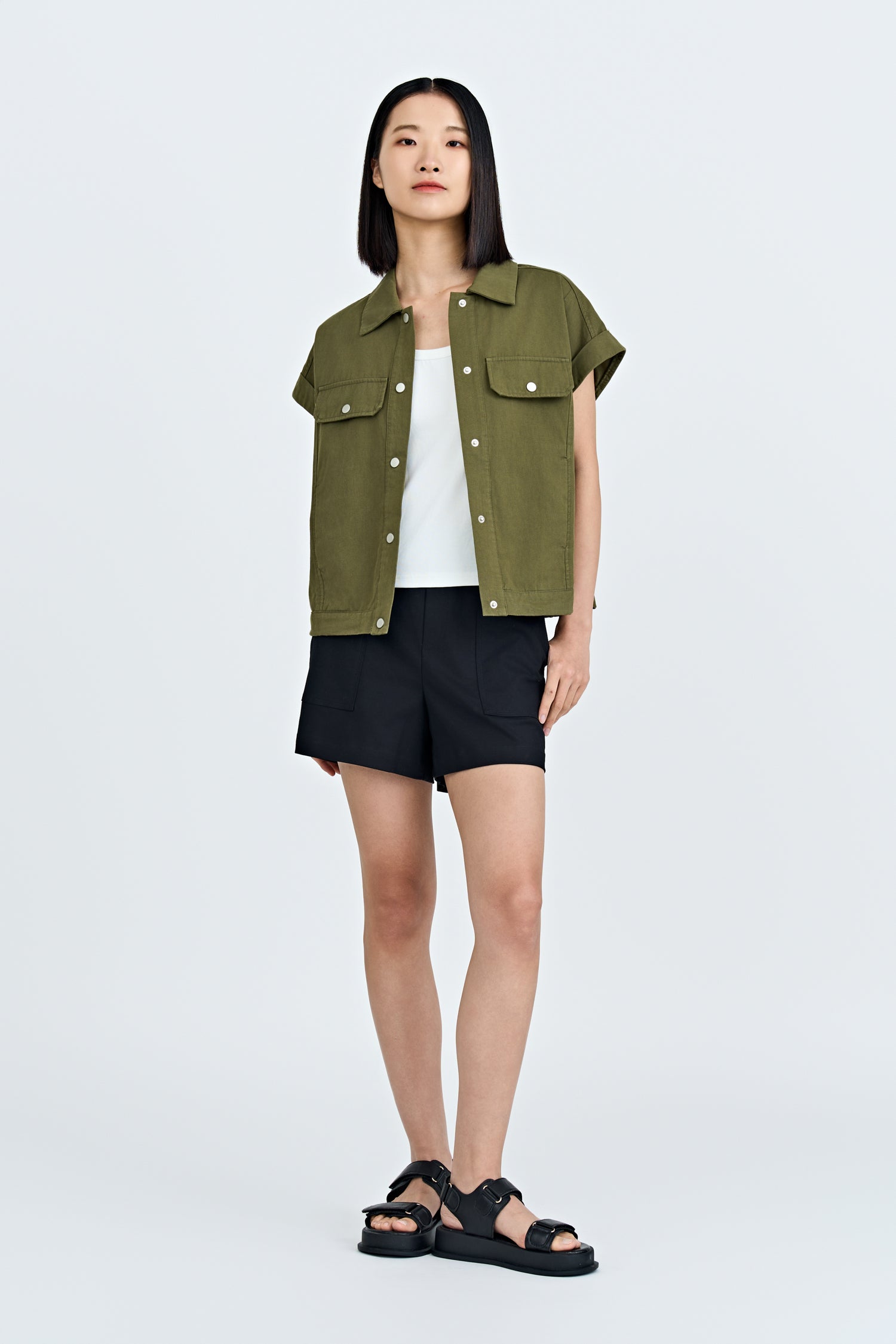 Patch Pocket Shorts - Black