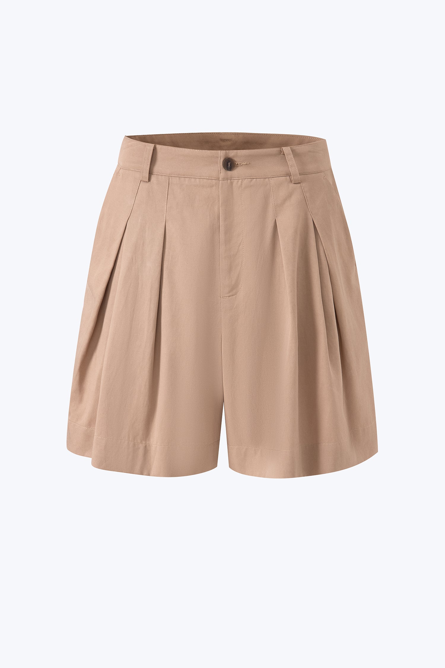 Double Pleated Shorts - Khaki