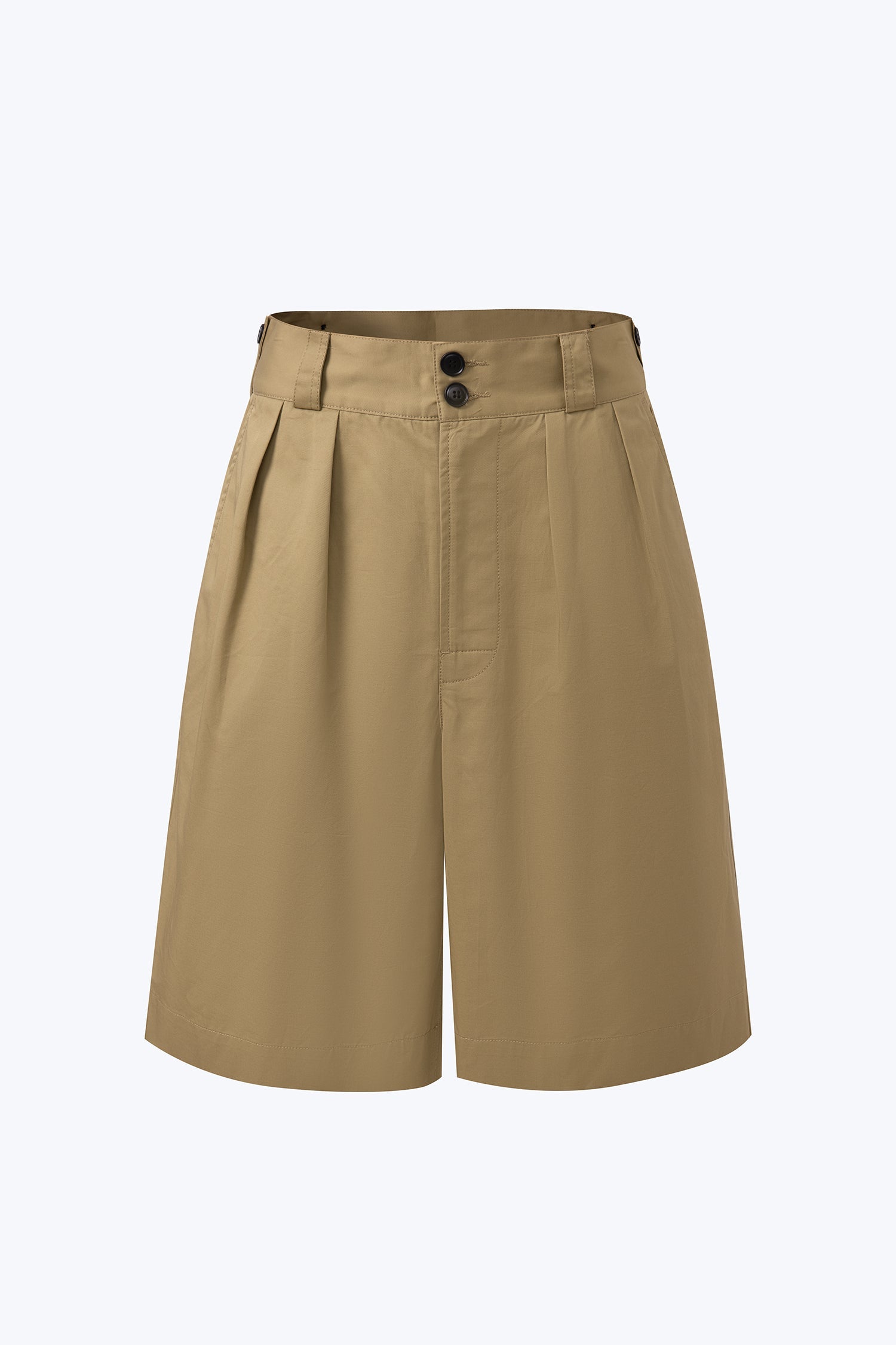 Pleated Bermudas - Khaki