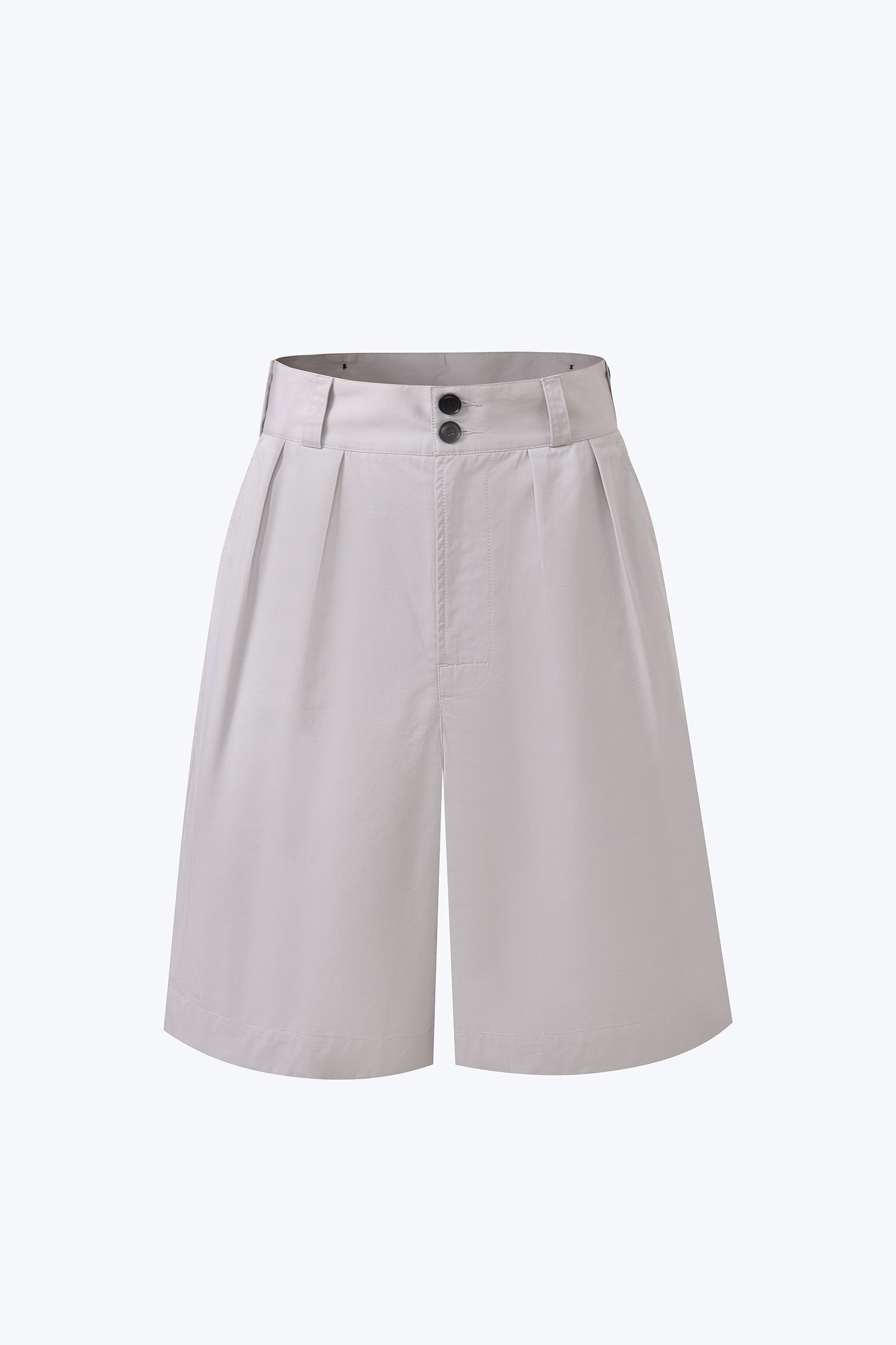 Pleated Bermudas - Light Grey