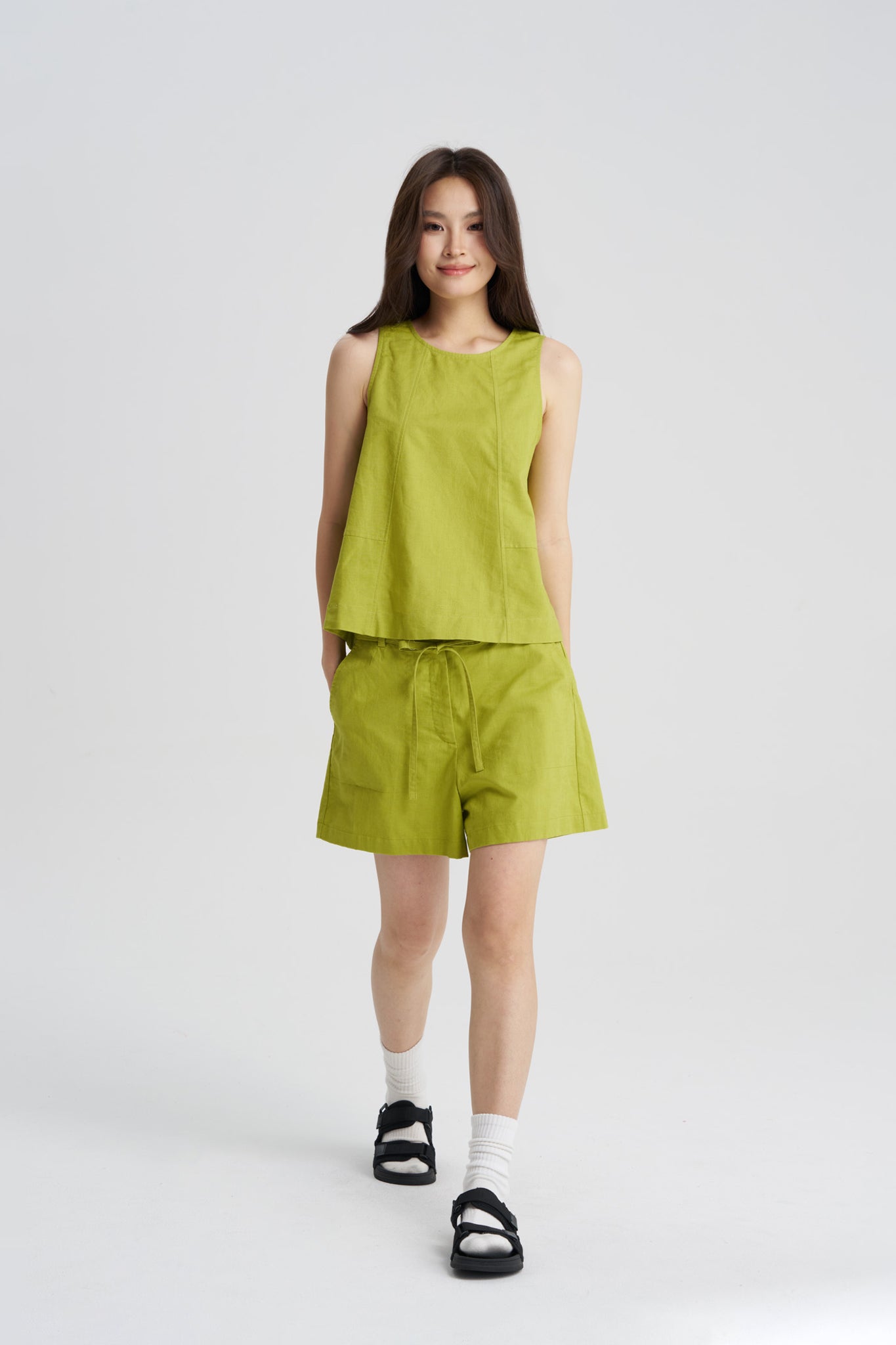 Belted Shorts - Lime