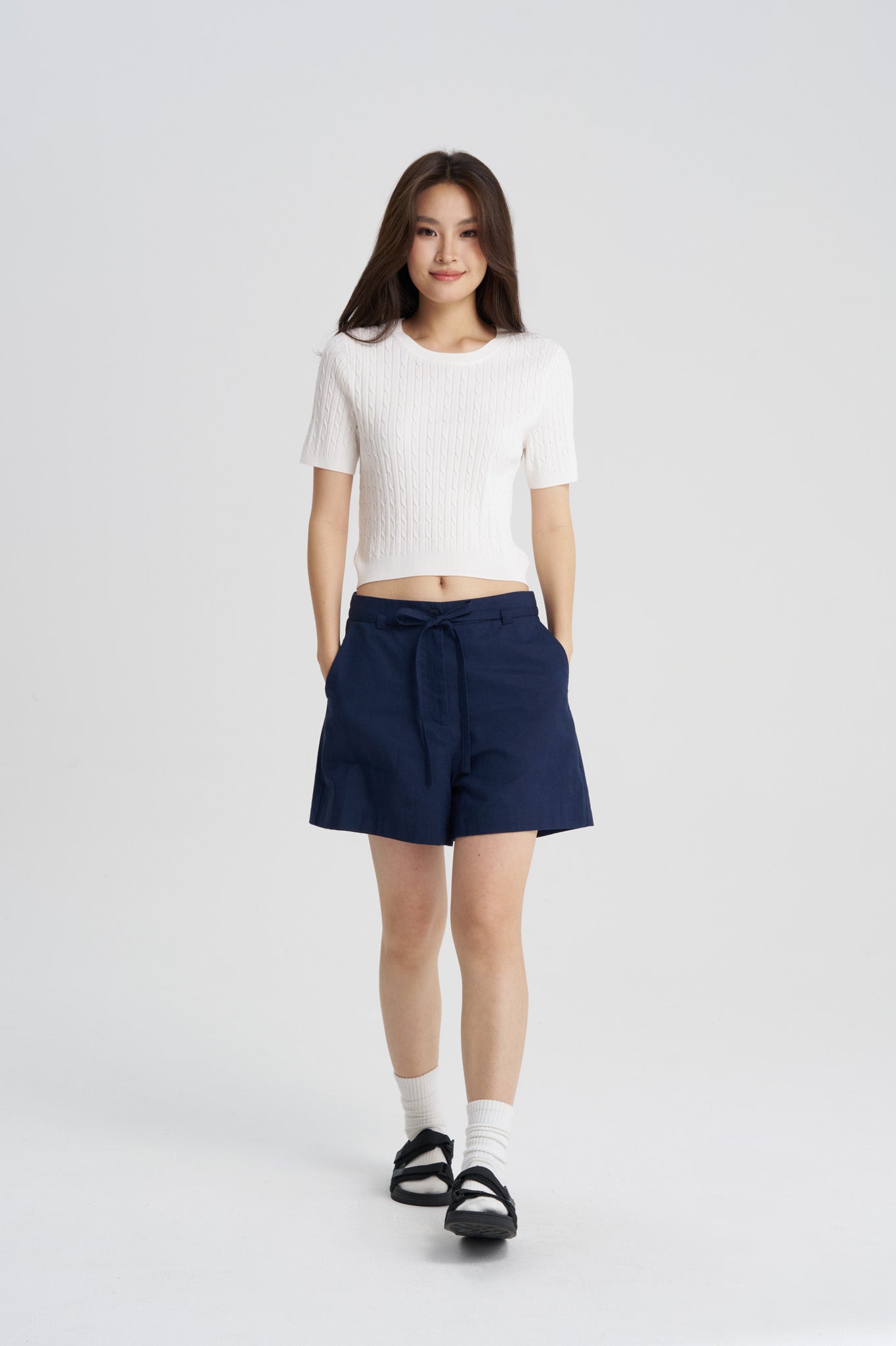 Belted Shorts - Navy
