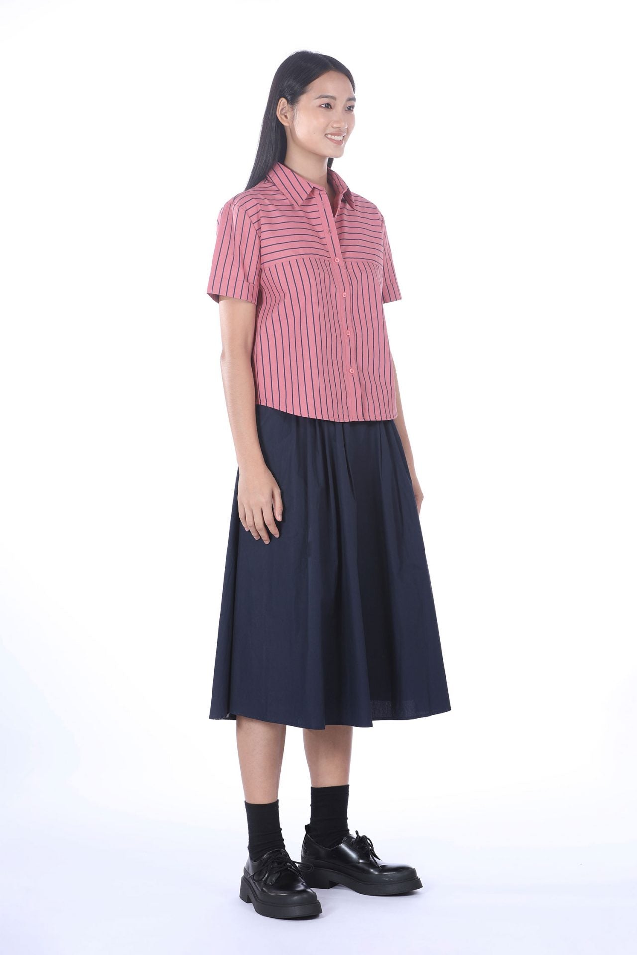 Cotton Pleated Skirt
