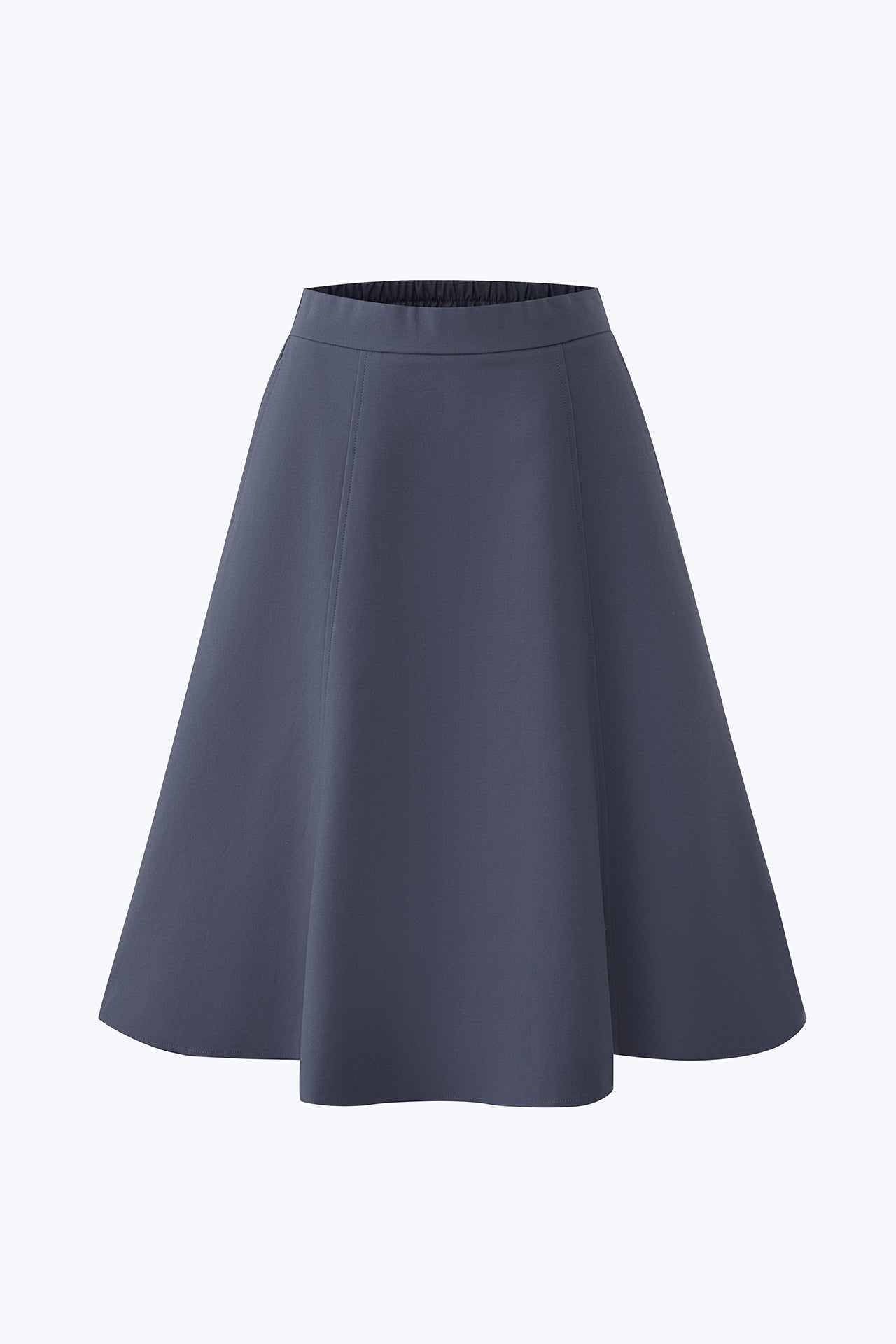 Seam Detail Circular Skirt - Denim Blue