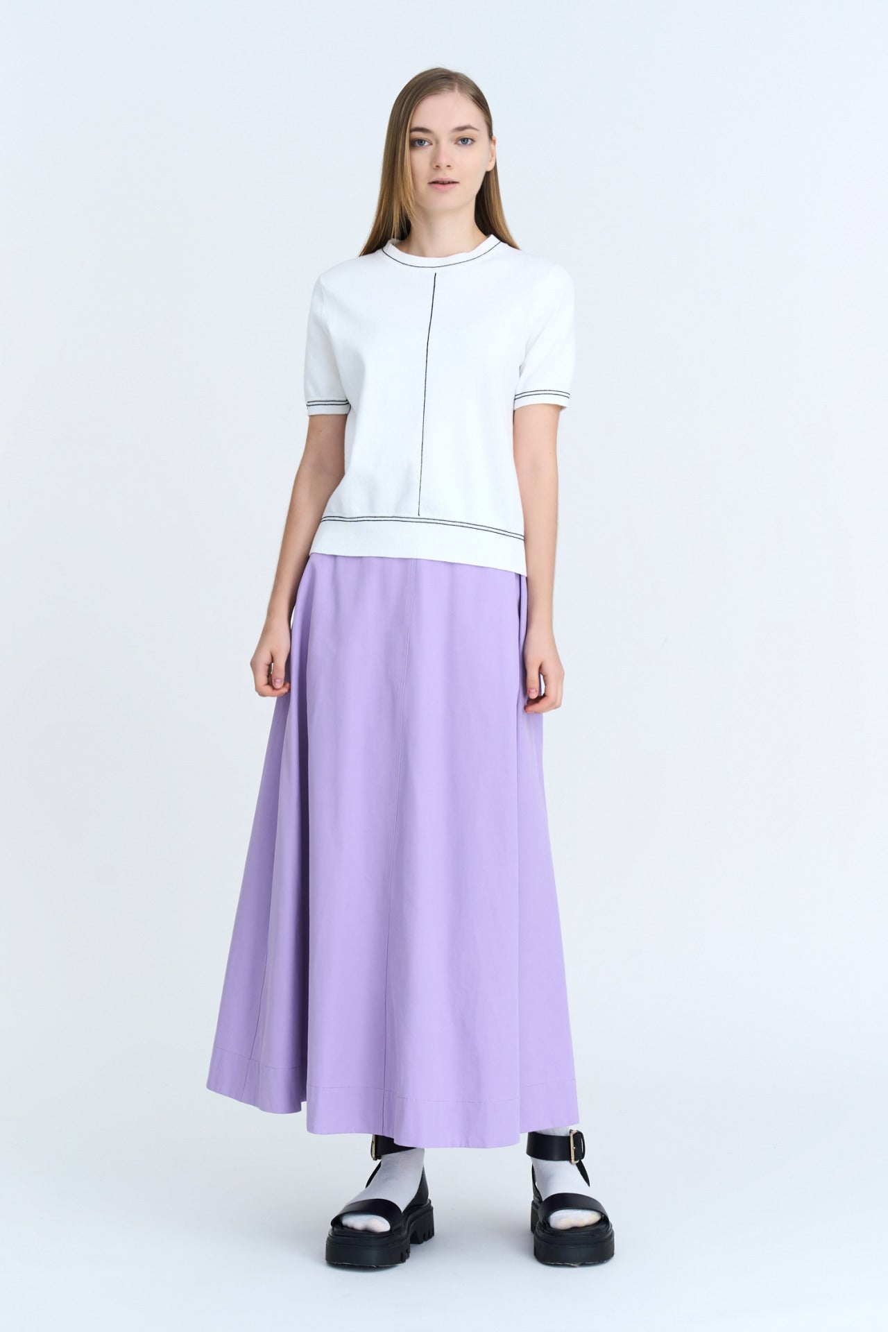 Seam Detail Circular Skirt