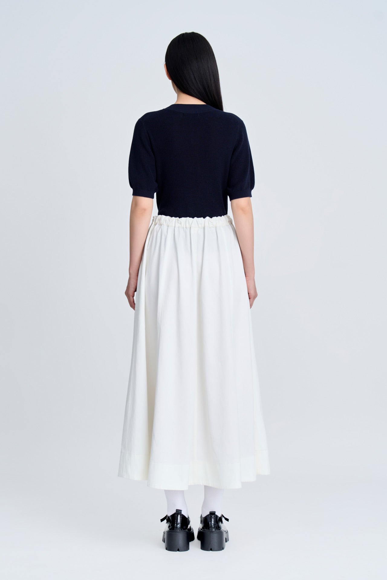 Snap Buckle Flare Skirt