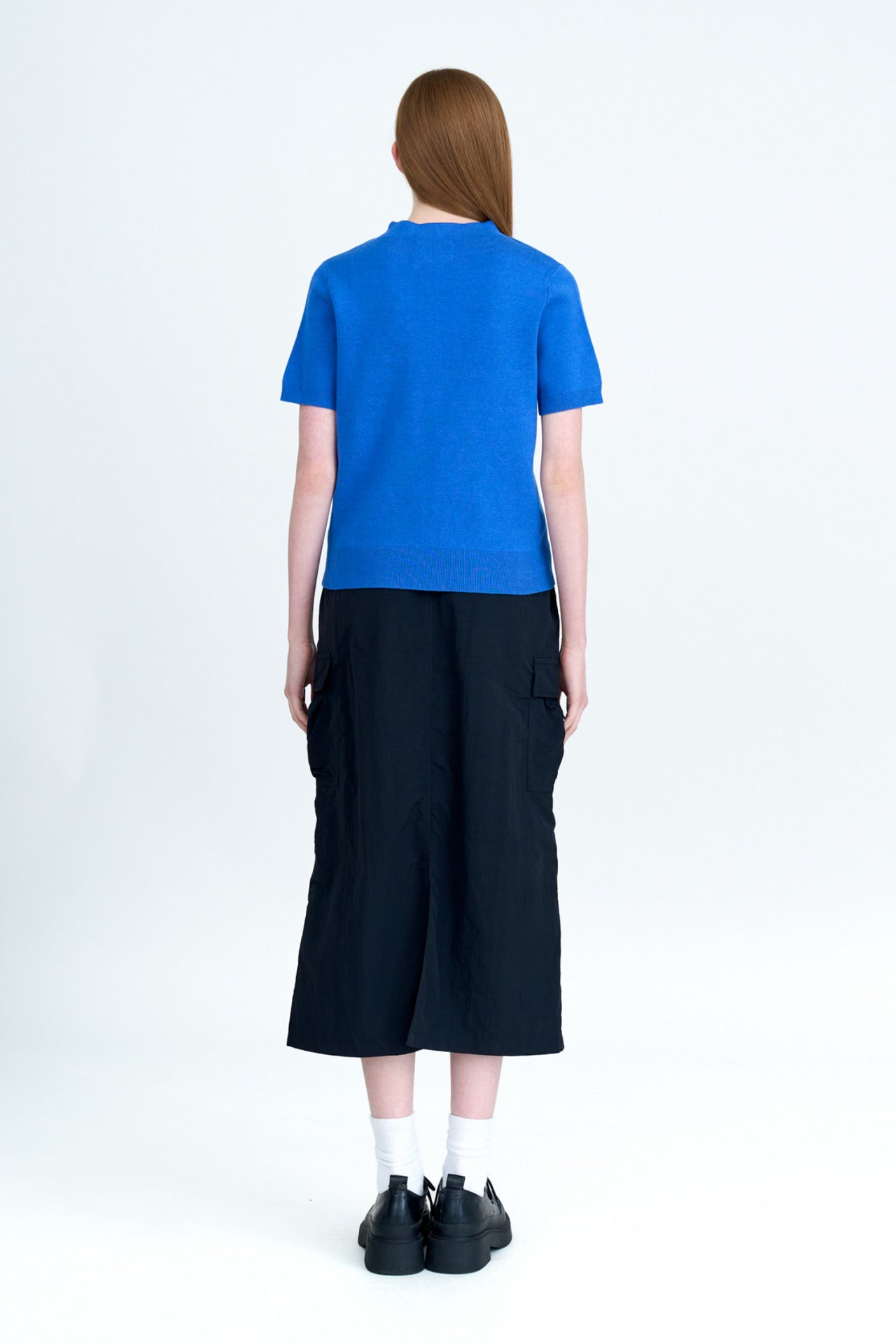 Elastic Waist Cargo Skirt - Black