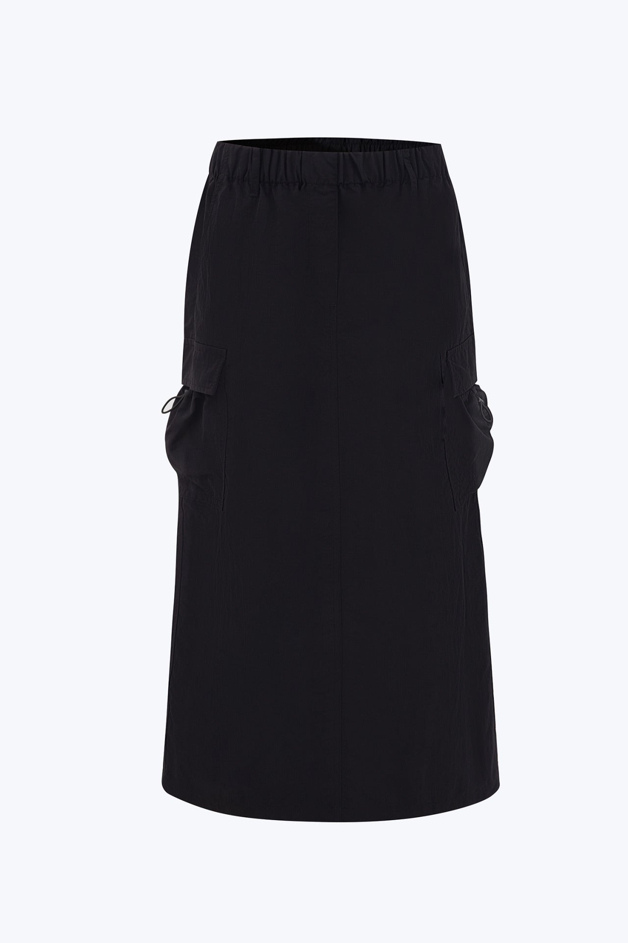 Elastic Waist Cargo Skirt - Black