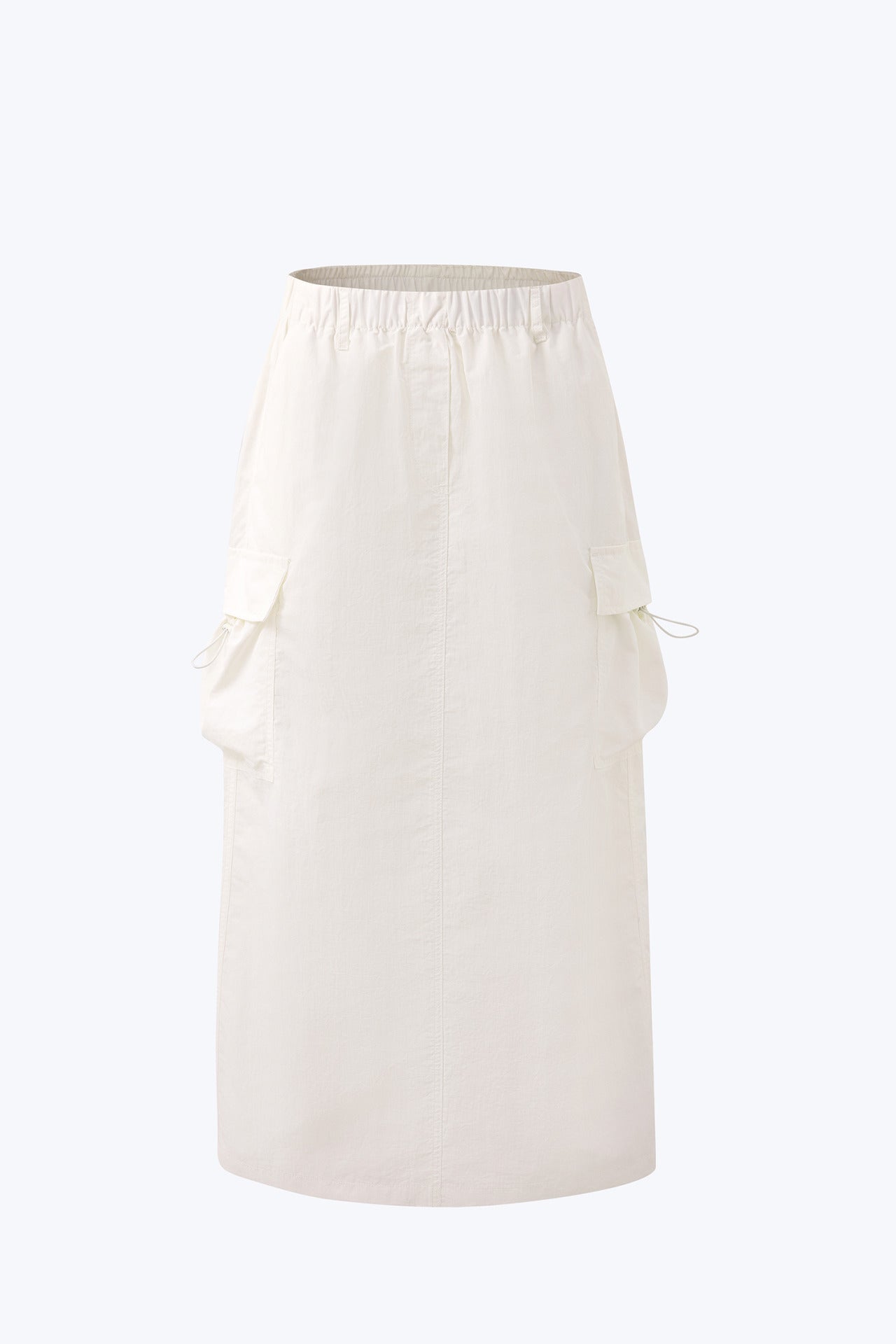 Elastic Waist Cargo Skirt - Cream