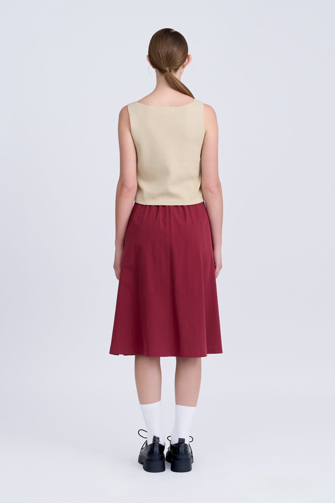 Front Fly Skirt - Burgundy