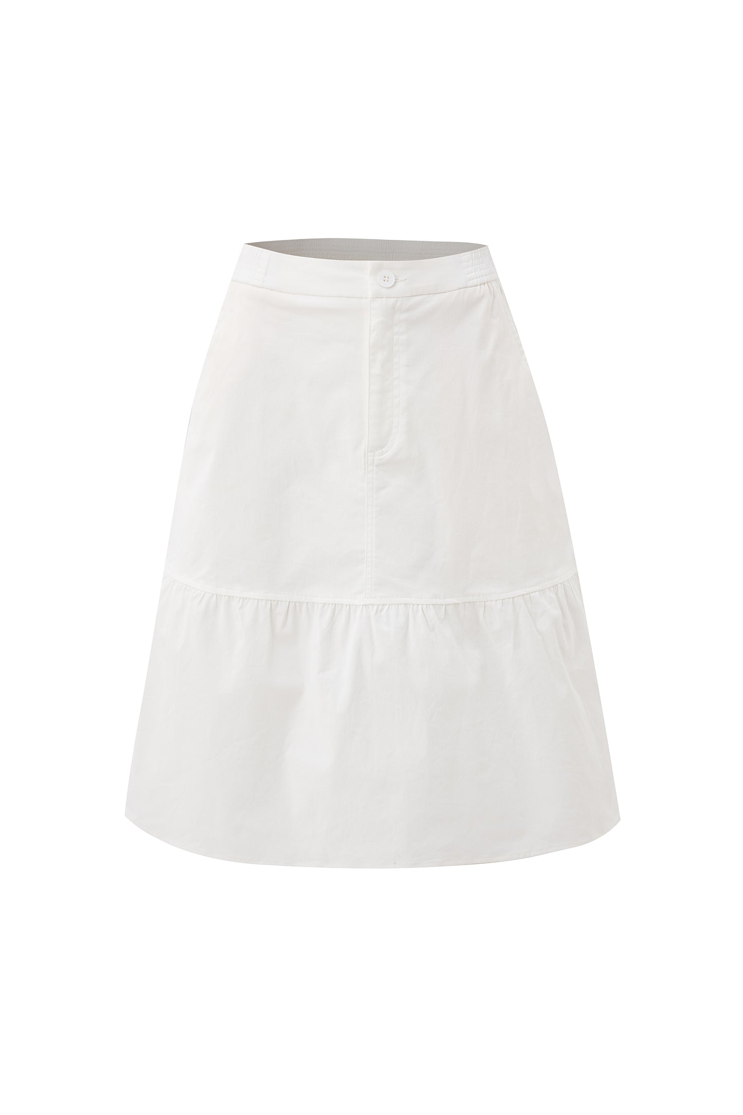 Ruffle Hem Skirt - Cream