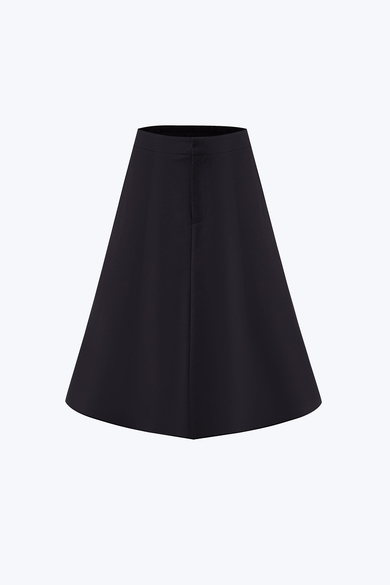 Panelled A-Line Skirt - Black