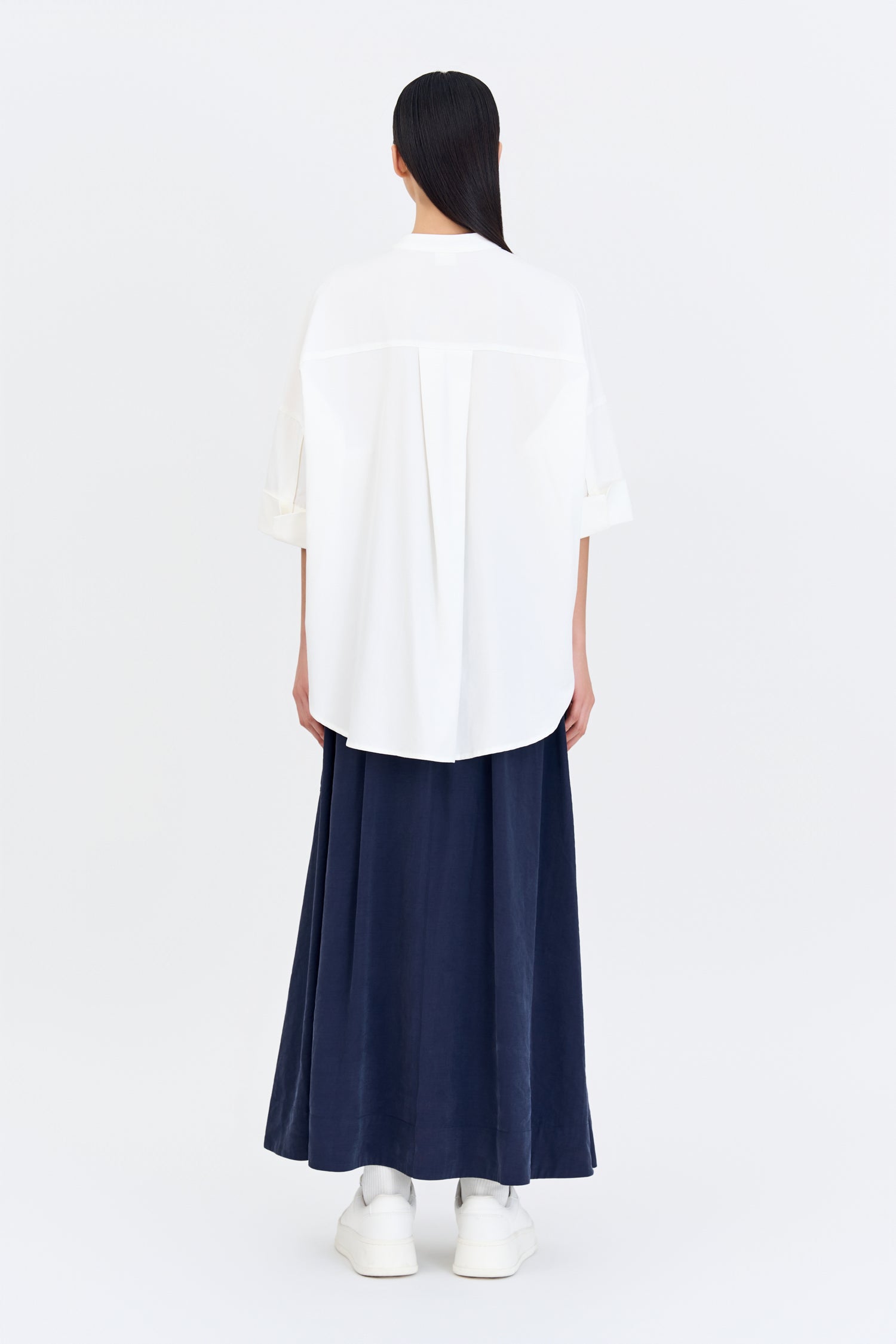 Patch Pocket Maxi Skirt - Navy