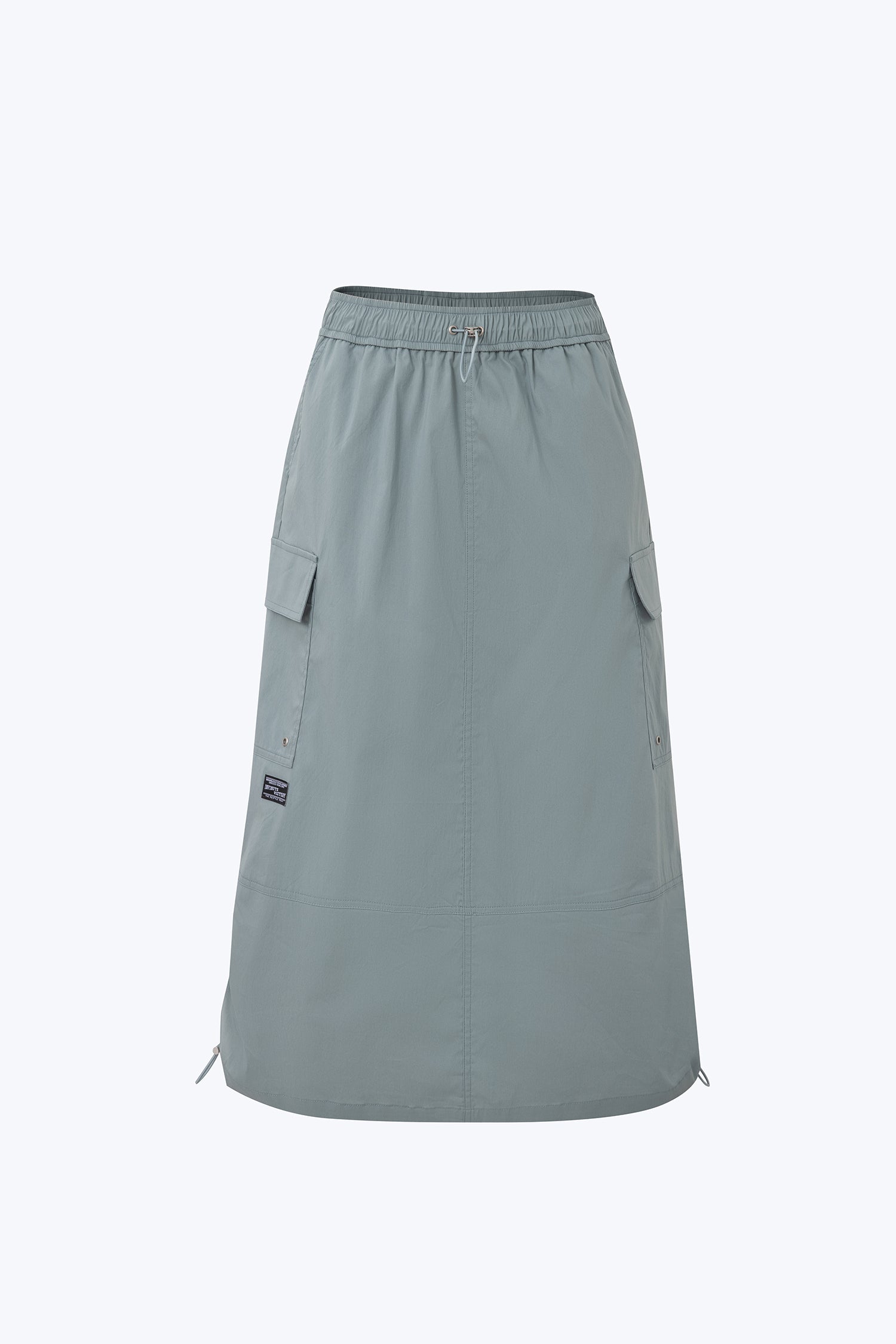 Drawstring Cargo Skirt - Dusty Blue