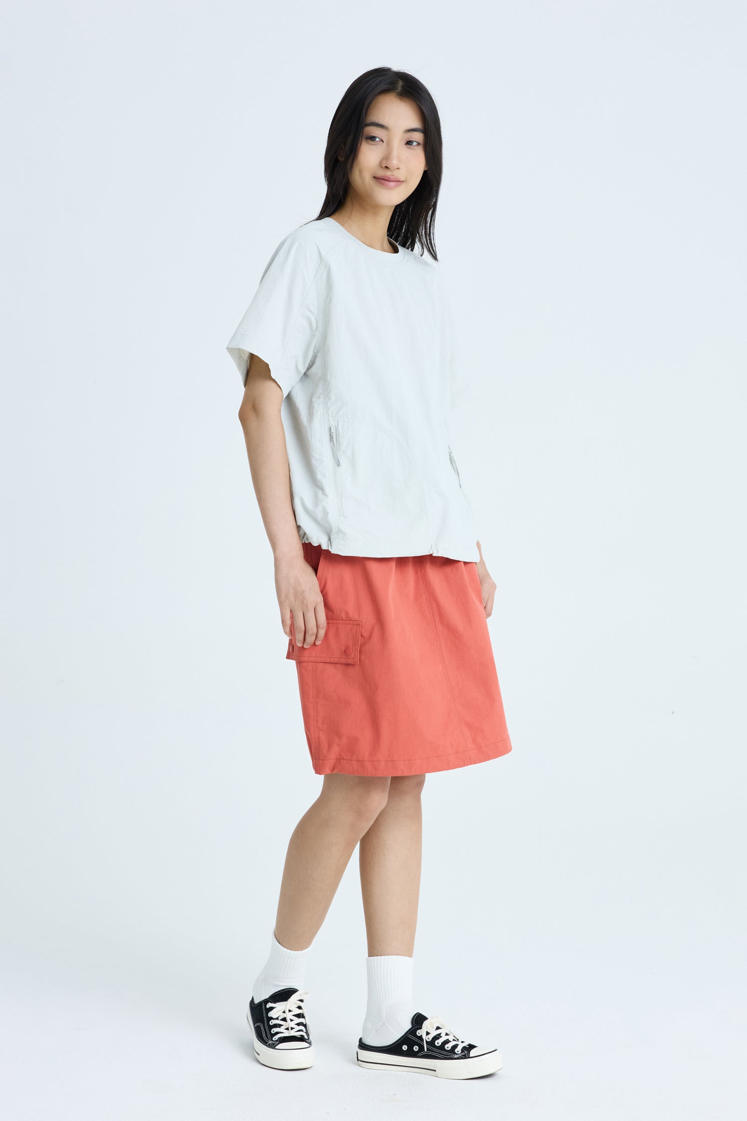 Pull-up Cargo Skirt - Burnt Orange