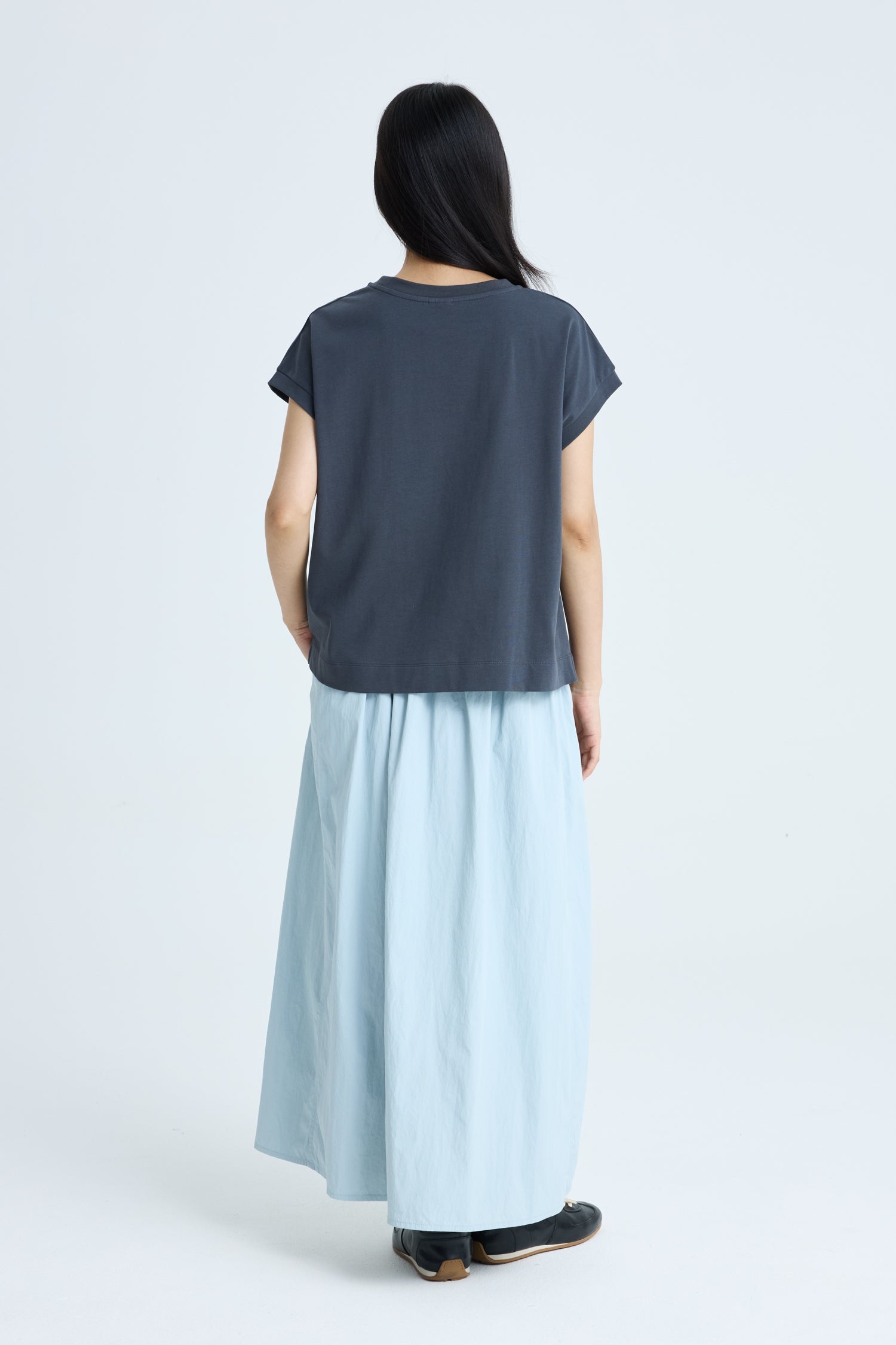 Side Buckle Skirt - Dusty Blue
