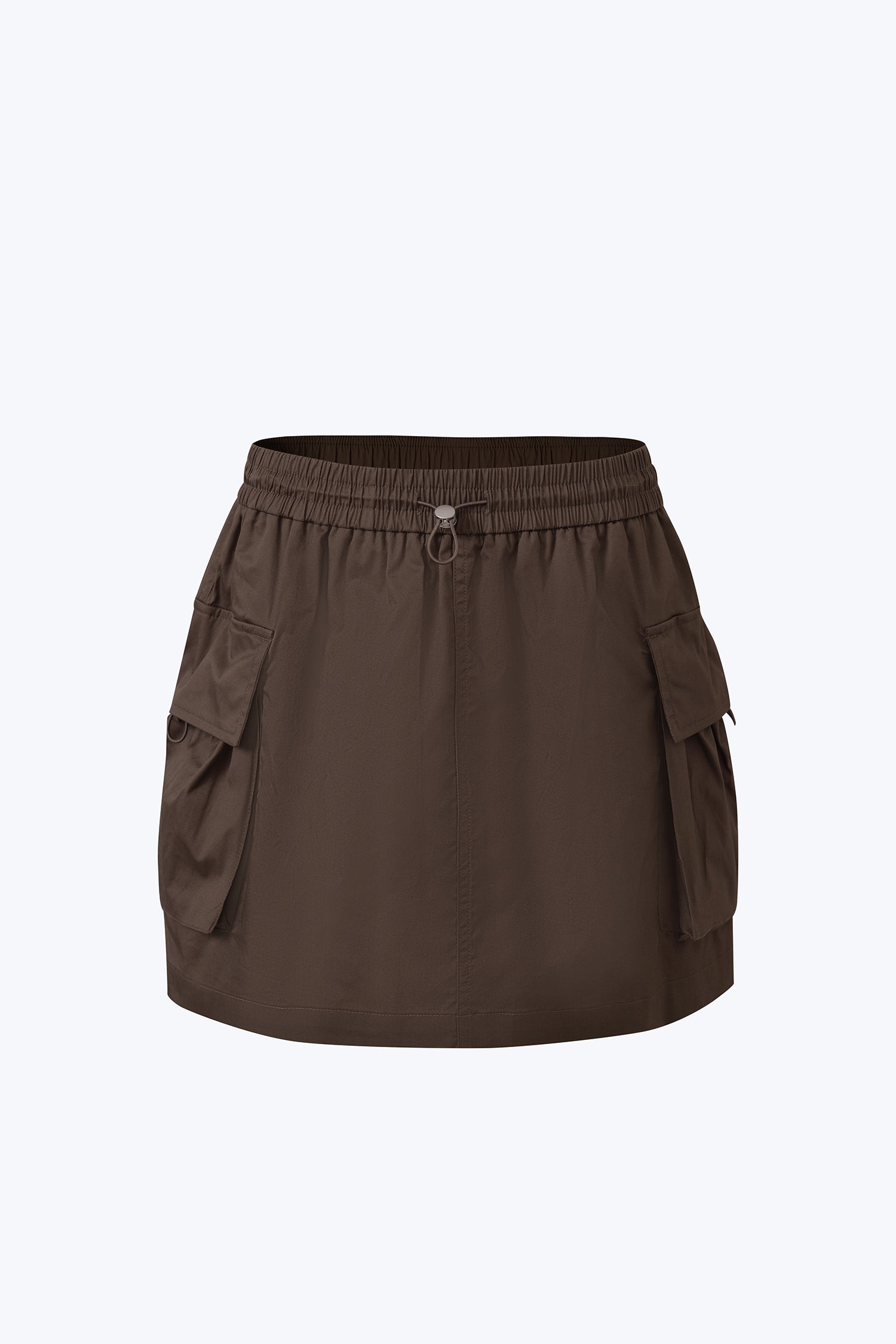 Drawcord Waist Mini Skirt - Army Green
