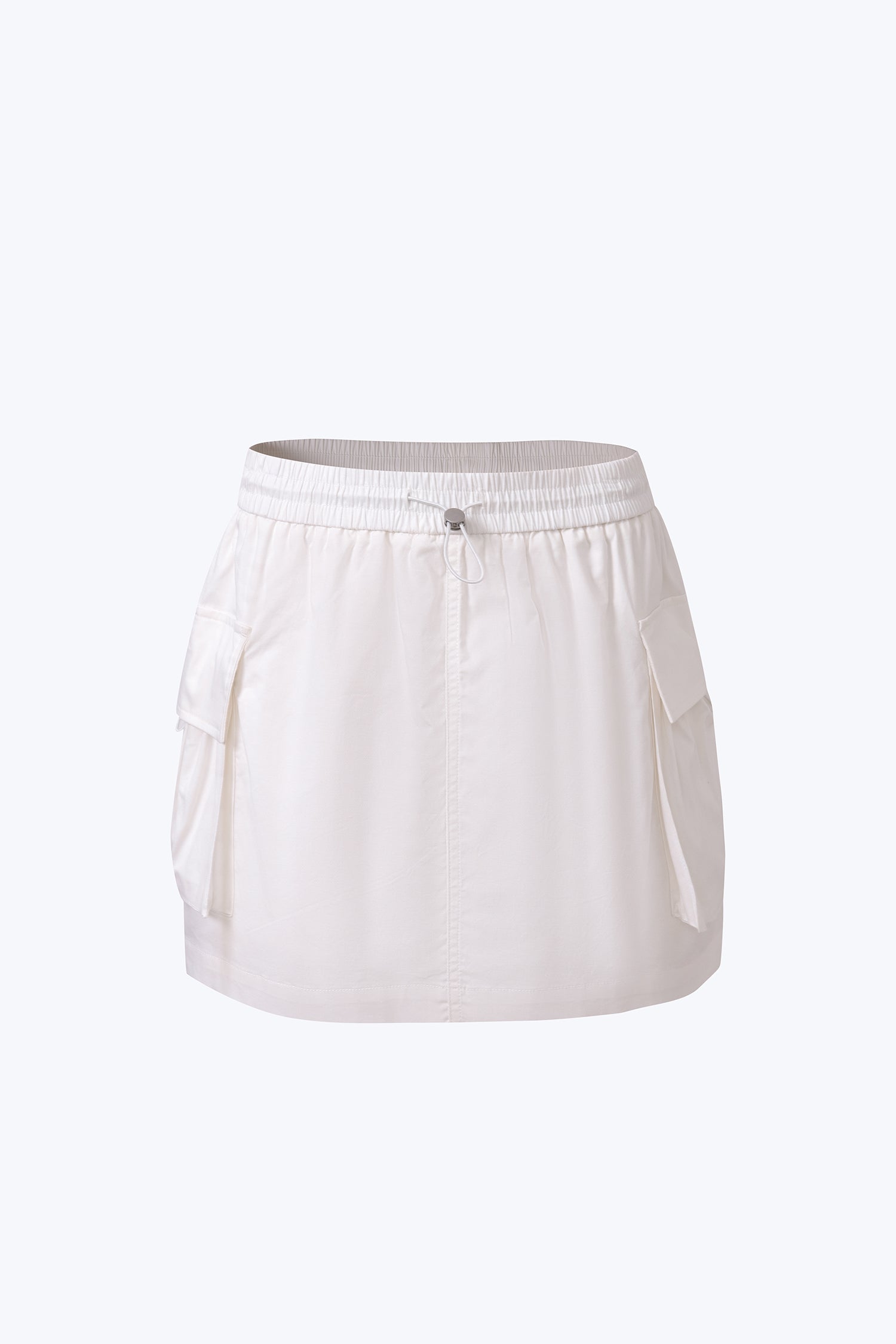 Drawcord Waist Mini Skirt - Cream