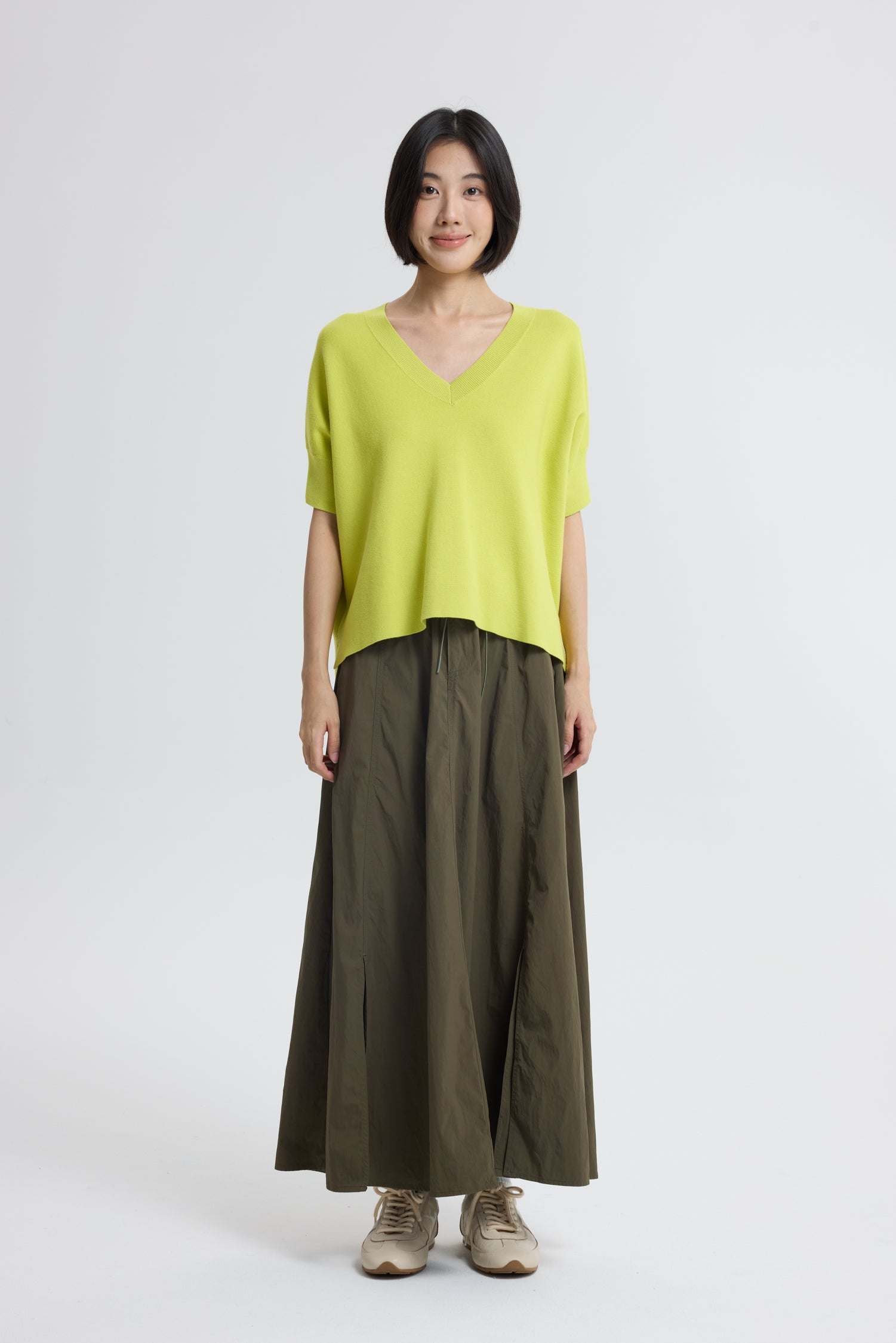 Flare Long Skirt - Army Green