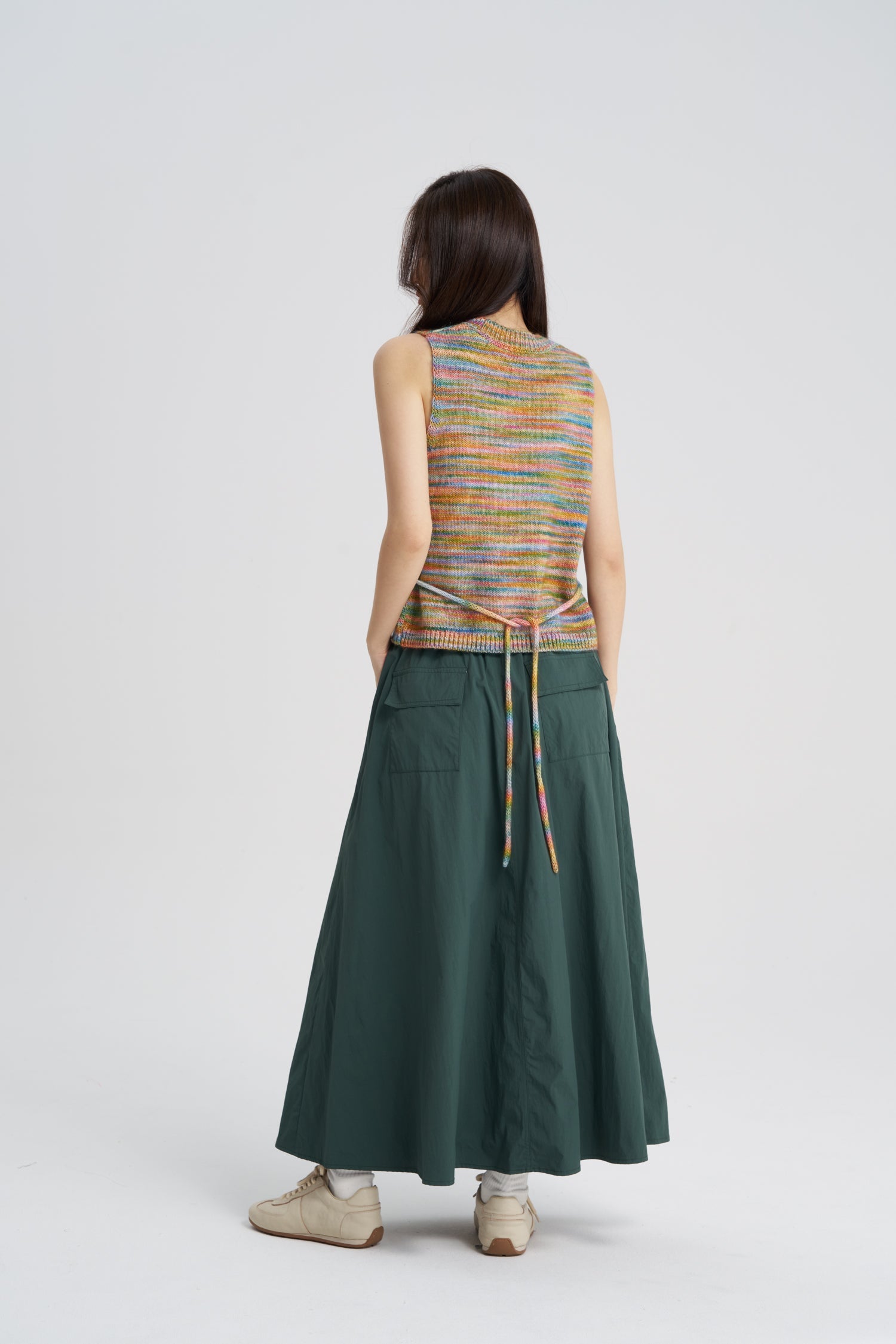 Flare Long Skirt - Dark Moss